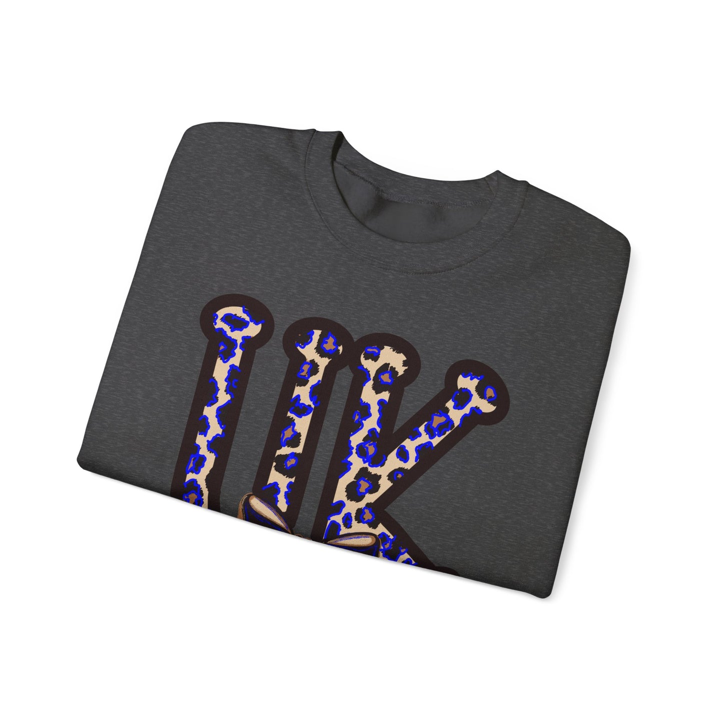 Kentucky Leopard & Black Bow Crewneck