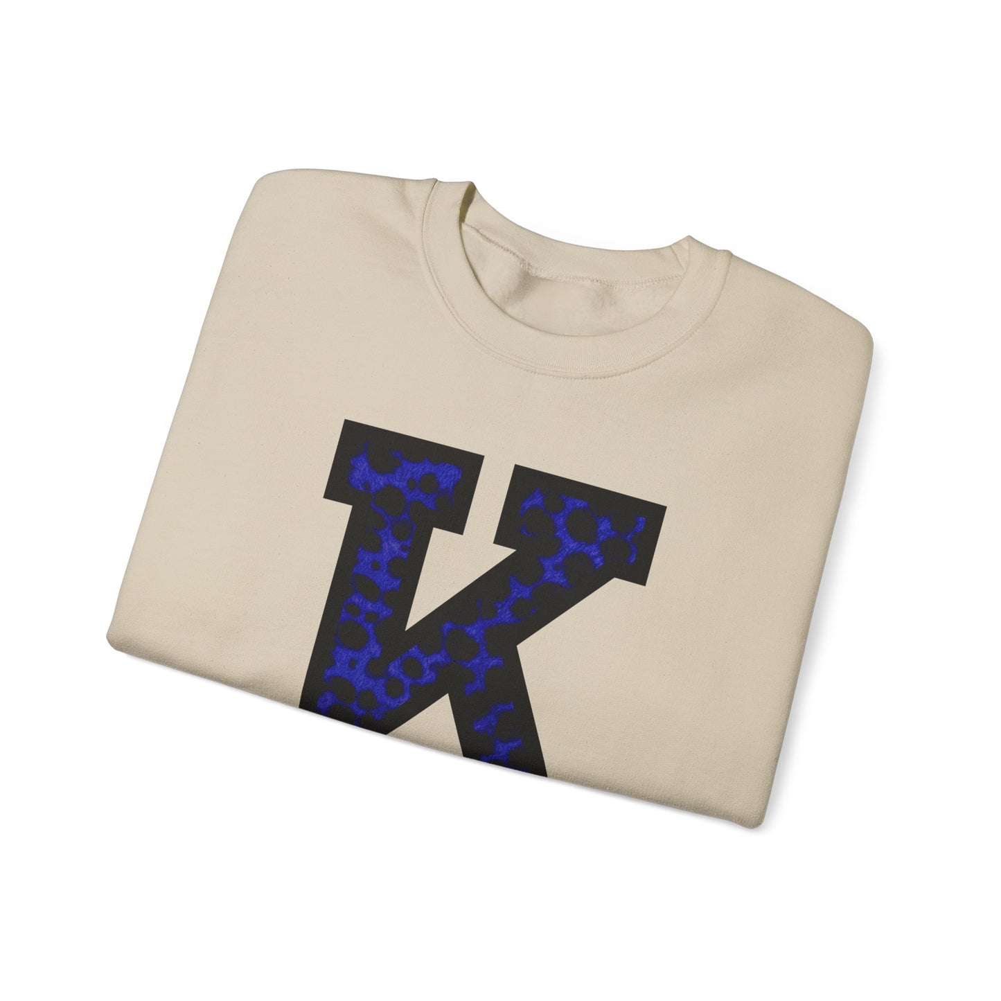 Big K for Kentucky Blue Cheetah Print Crewneck