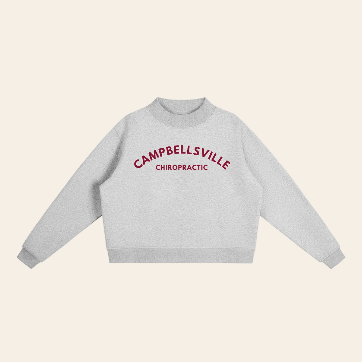 Campbellsville Chiropractic Mock Neck - Modern Font Red/White