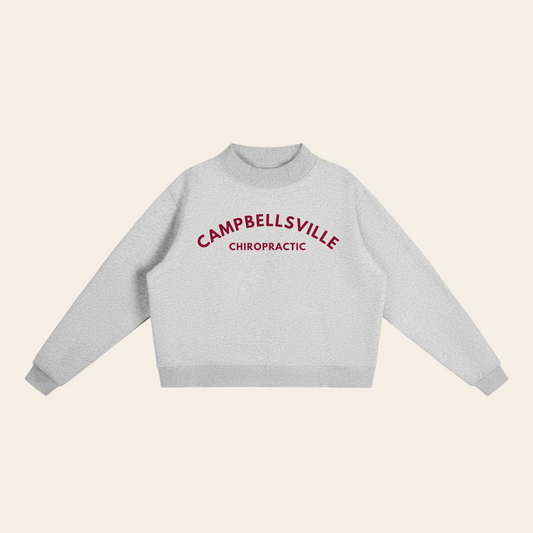 Campbellsville Chiropractic Mock Neck - Modern Font Red/White