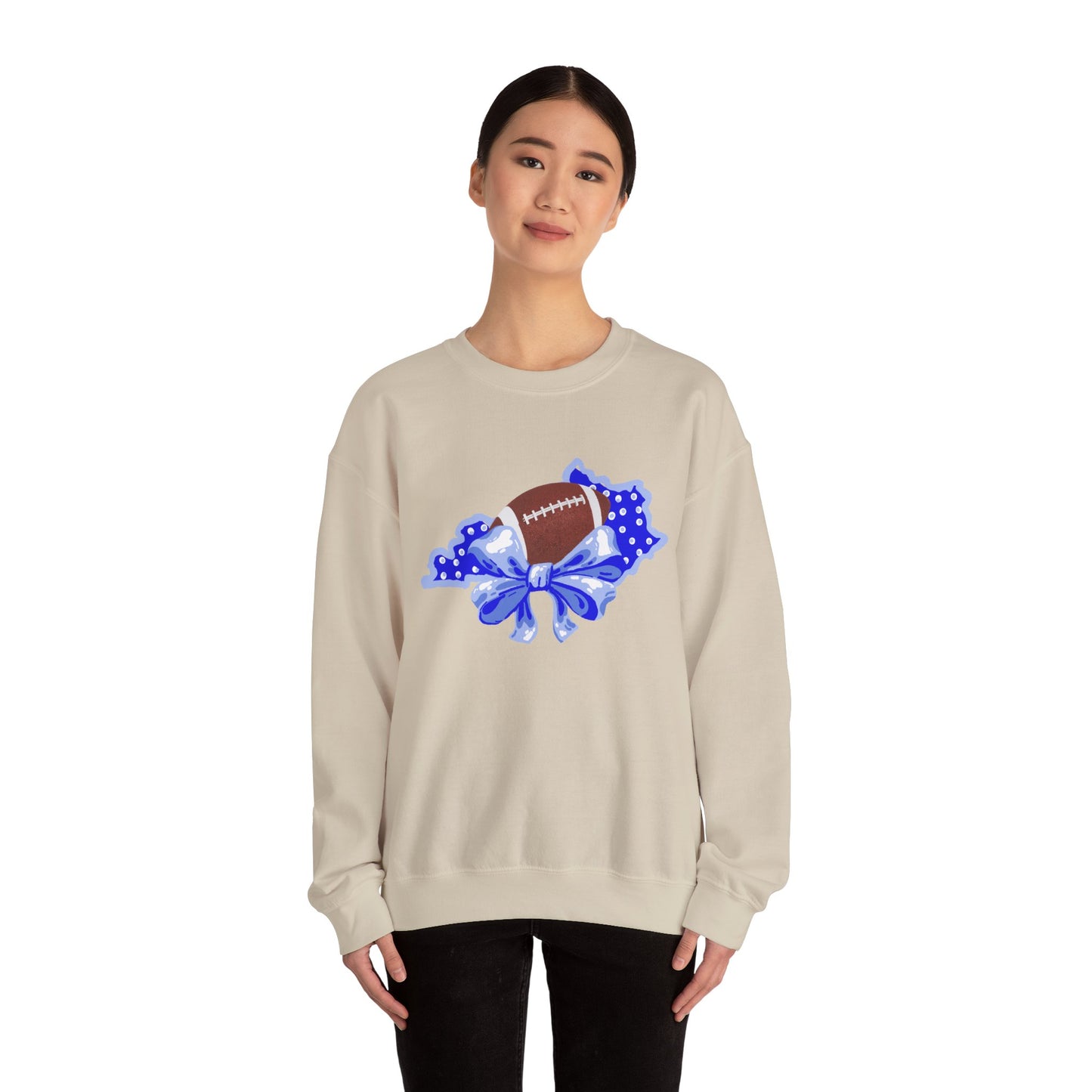 Football and Bows Crewneck Sweatshirt for Fans!