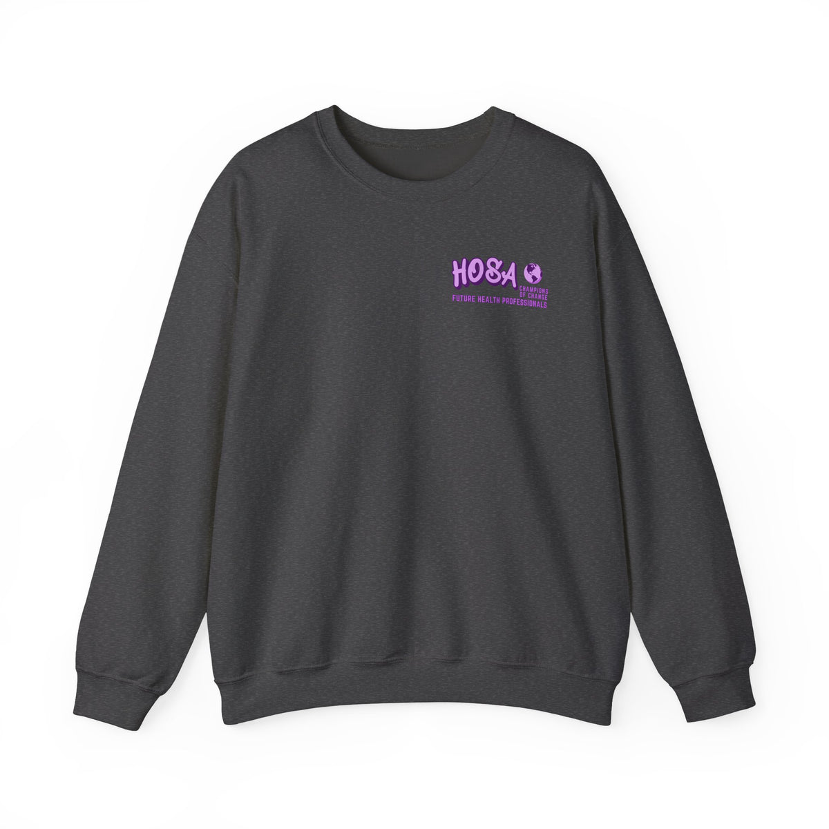 HOSA Concert Style Crewneck Sweatshirt, Cozy Unisex Sweatshirt, Ideal for Health Students | Purple Gildan Edition