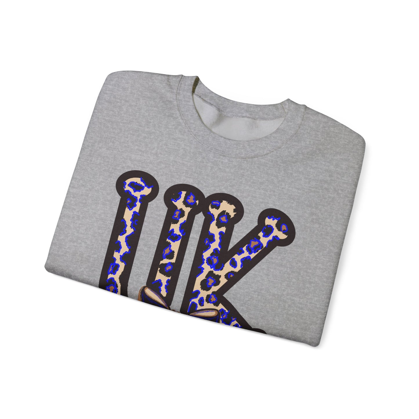 Kentucky Leopard & Black Bow Crewneck