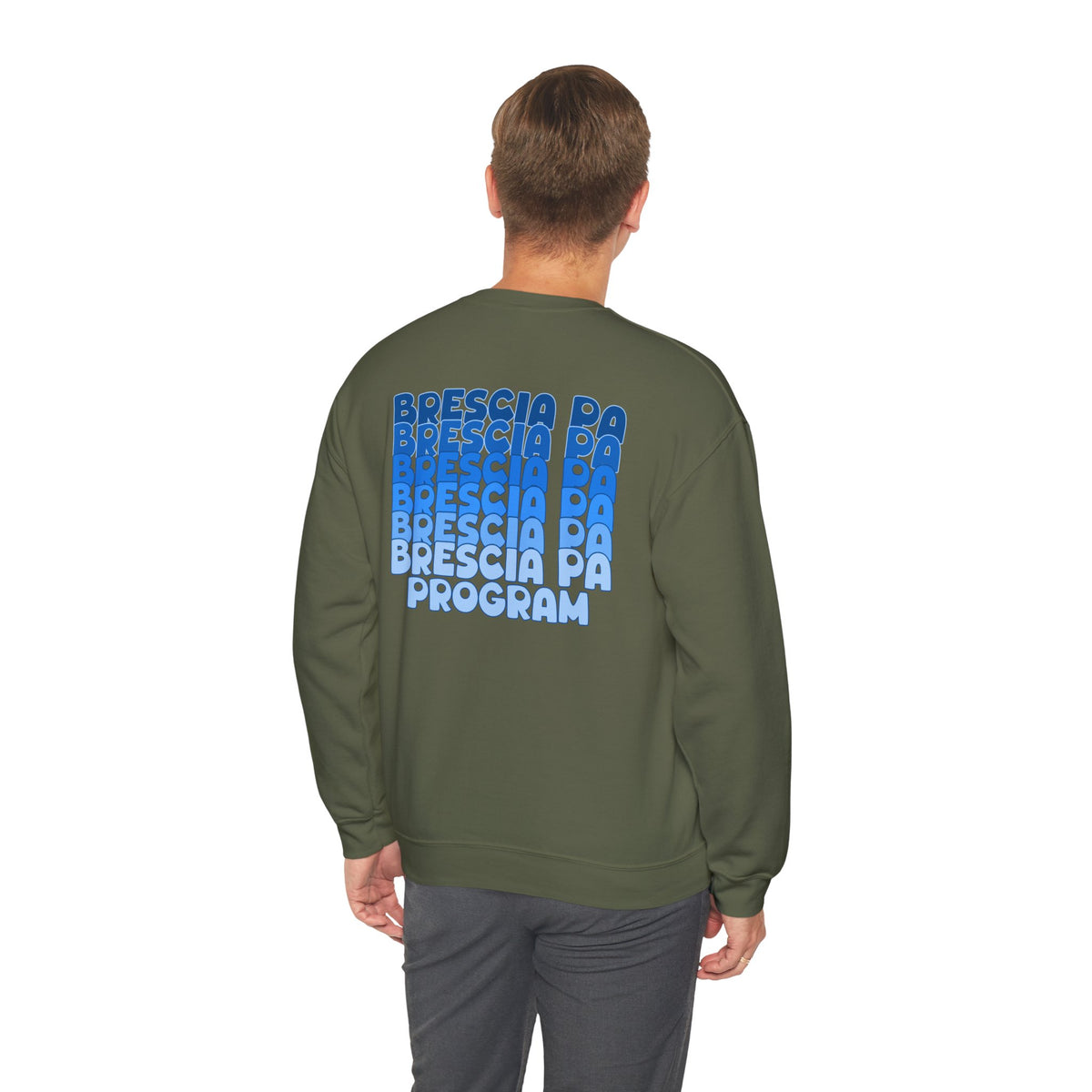 Brescia PA Program Blue Ombre Graphic Crewneck Sweatshirt