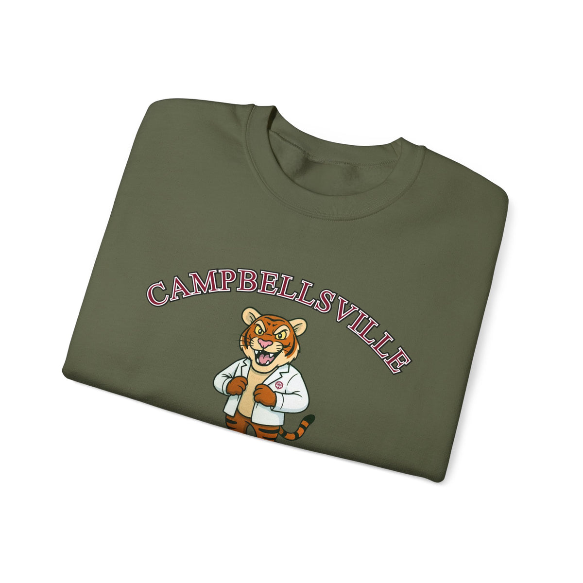 Campbellsville University Chiropractic Crewneck Sweatshirt — Retro Mascot Pullover