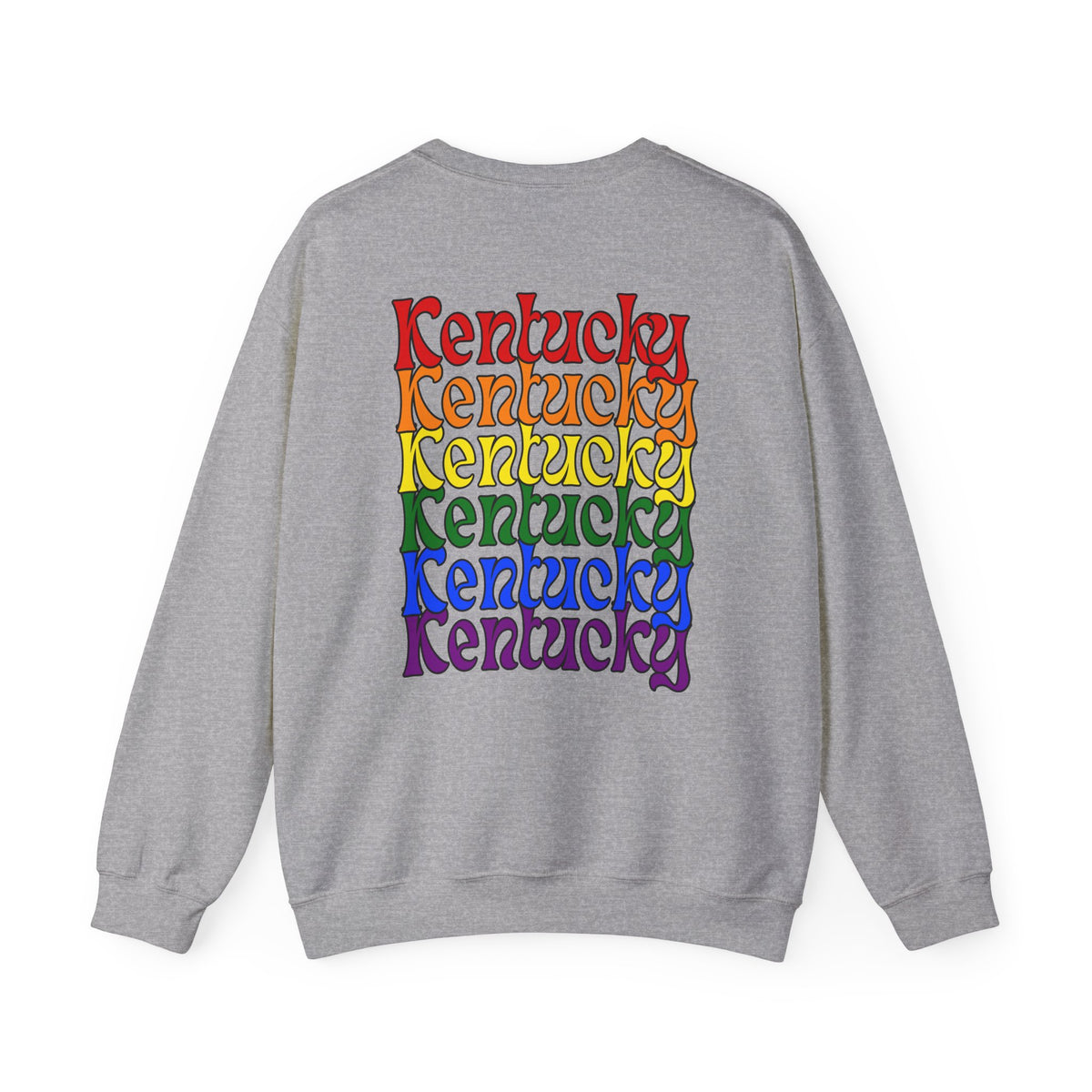 Kentucky Rainbow Stacked Font Crewneck Sweatshirt