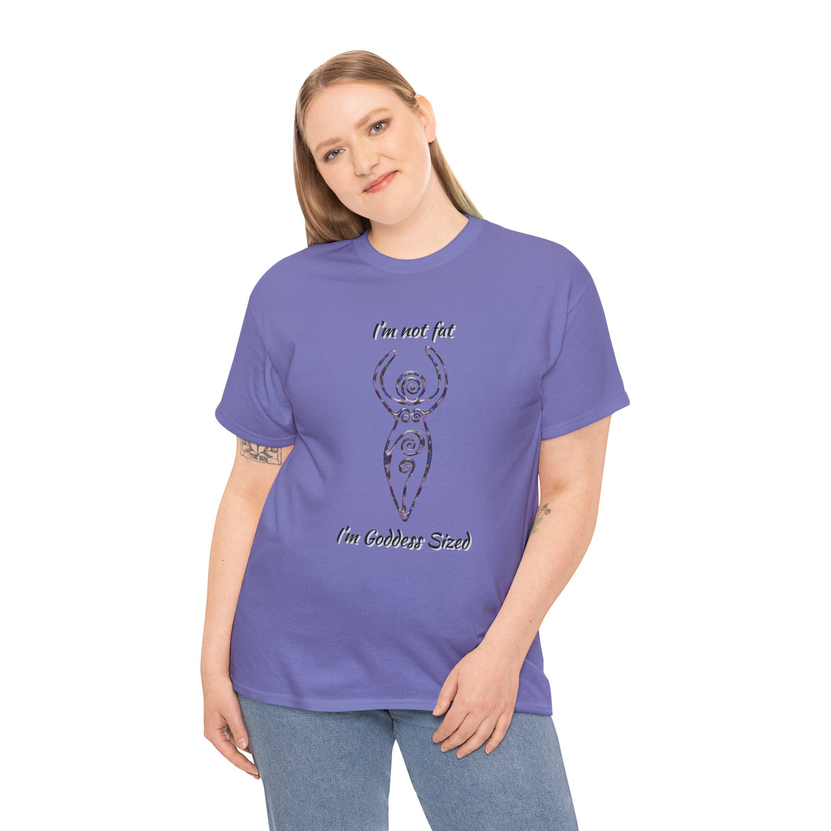 Goddess Sized Tee — "I'm not fat, I'm Goddess Sized" Empowerment T‑Shirt | Andi B. Designs