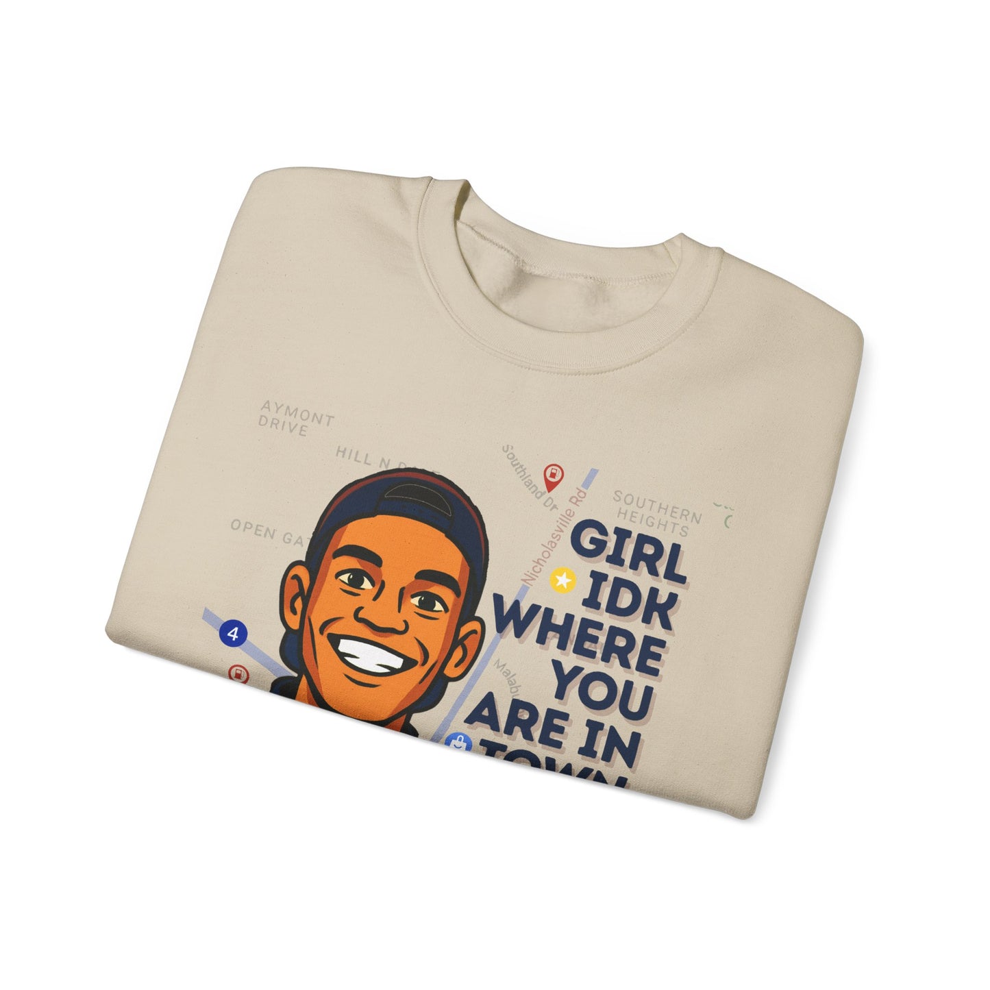 GreatbatchofCookies “Girl Idk Where You Are In Town…” | Lexington Kentucky Crewneck (Dark Font)