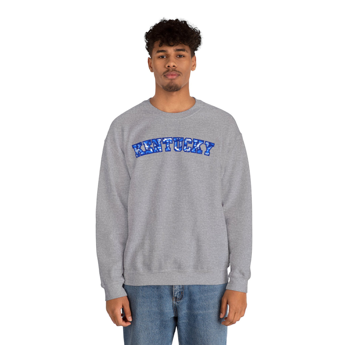 Kentucky Bright Blue Camo Crewneck Sweatshirt