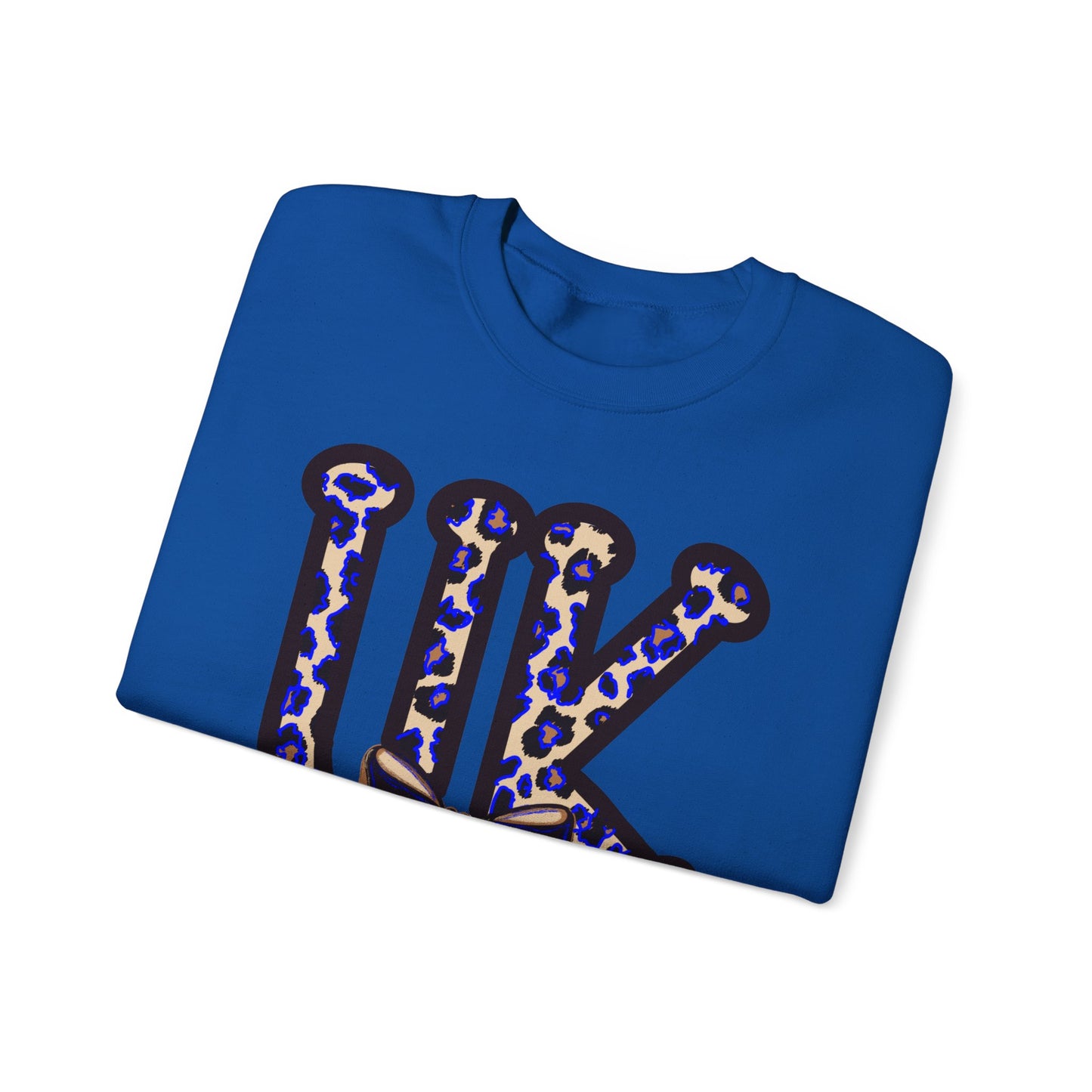 Kentucky Leopard & Black Bow Crewneck
