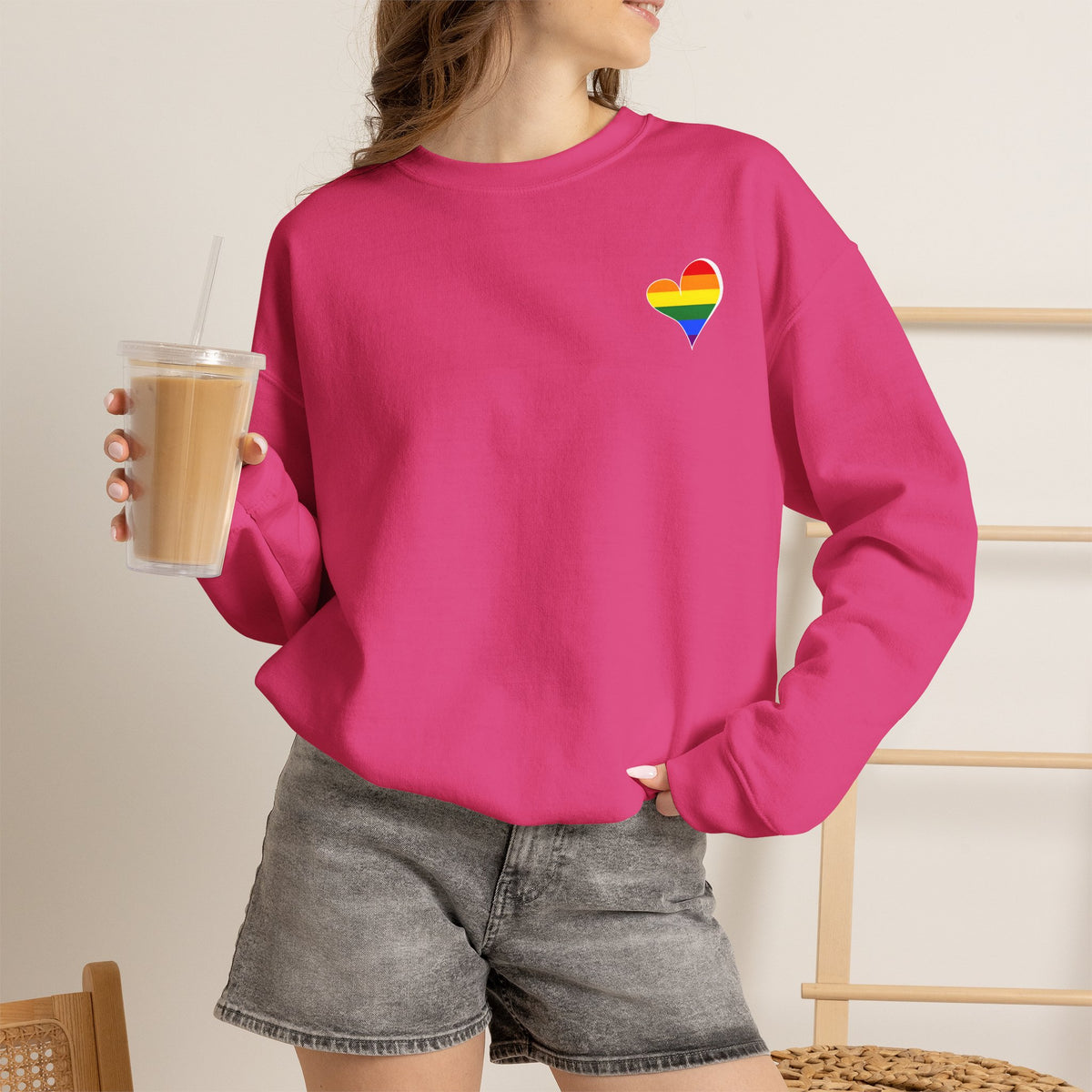 Kentucky Rainbow Stacked Font Crewneck Sweatshirt