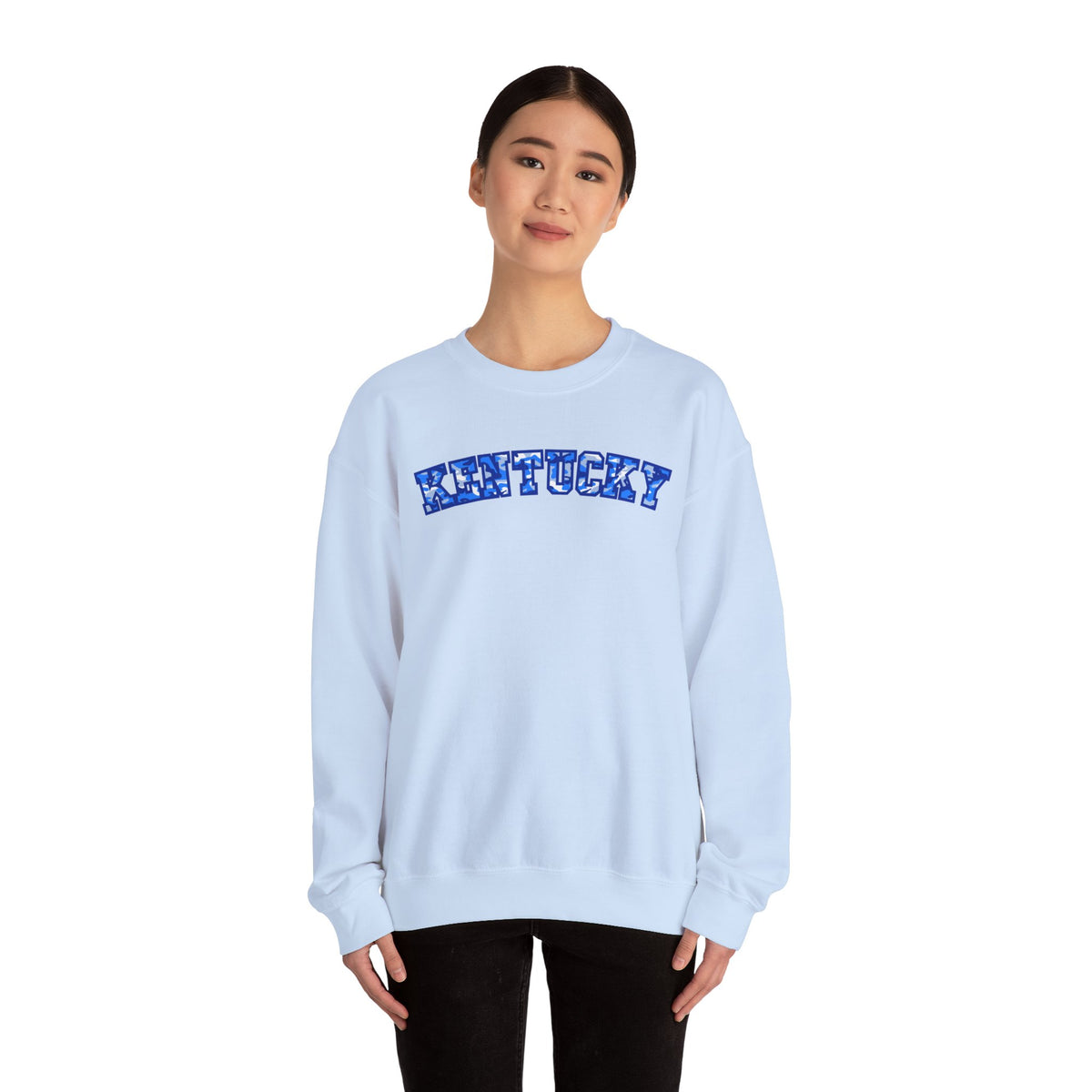 Kentucky Bright Blue Camo Crewneck Sweatshirt