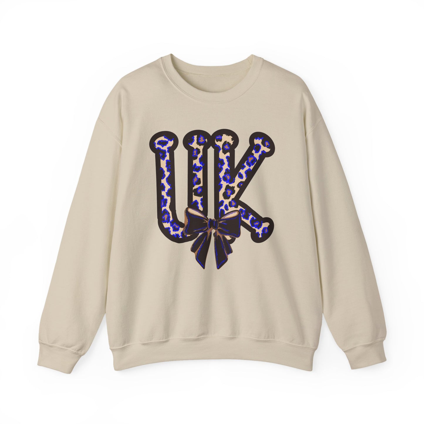 Kentucky Leopard & Black Bow Crewneck