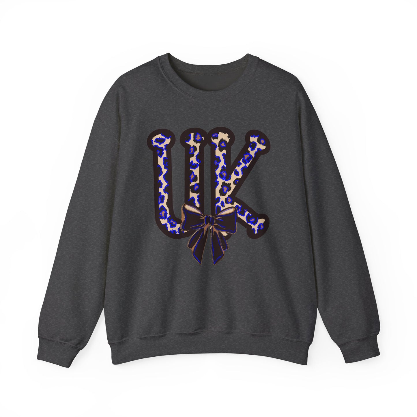 Kentucky Leopard & Black Bow Crewneck