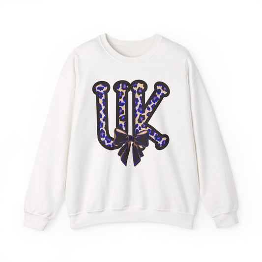 Kentucky Leopard & Black Bow Crewneck