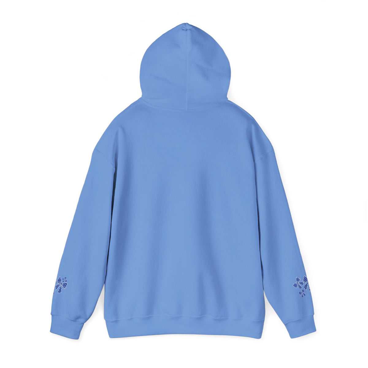 Polka Dot Bow Hoodie — Cute Blue Ribbon Graphic Sweatshirt