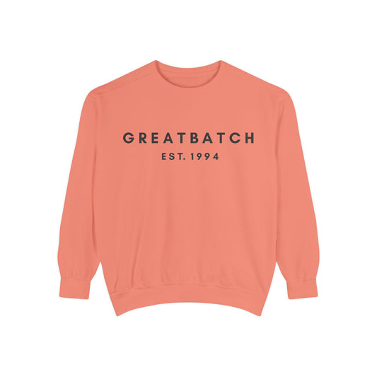 Greatbatch Est. 1994 Vintage Crewneck Sweatshirt | Official Greatbatch of Cookies Merchandise | Comfort Colors® | BLACK FONT EDITION
