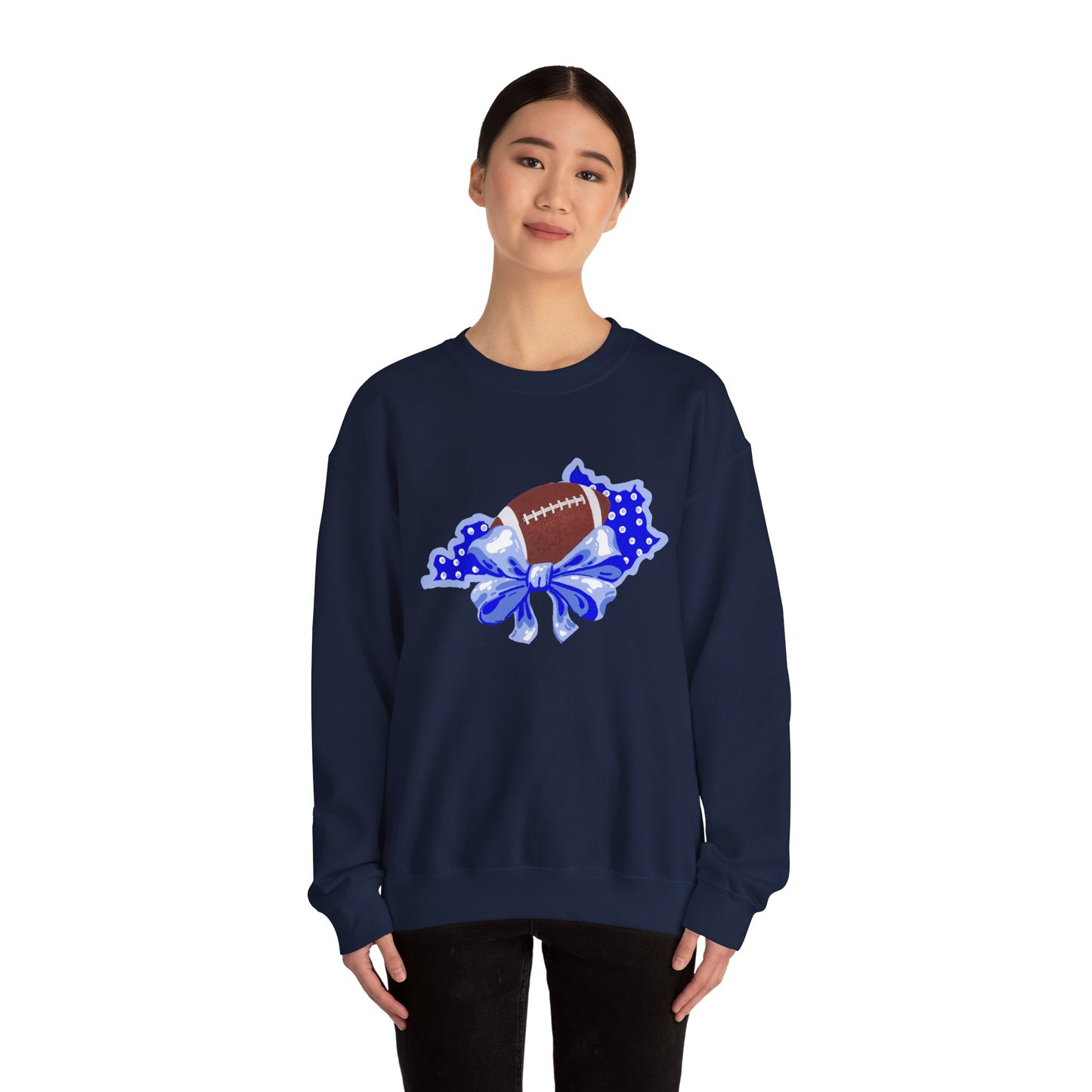Football and Bows Crewneck Sweatshirt for Fans!