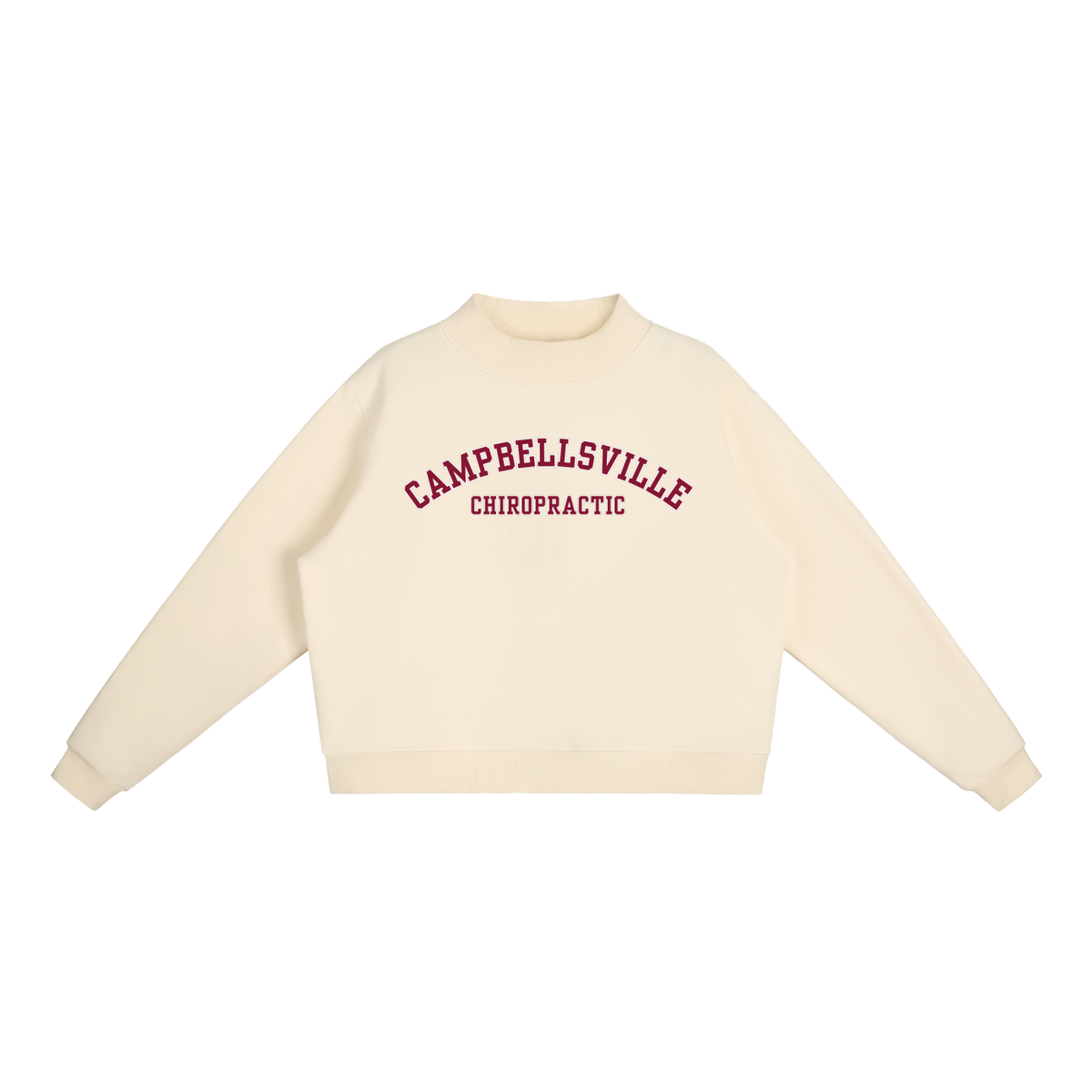 Campbellsville Mock Neck Sweatshirt - Varsity Font Red/White