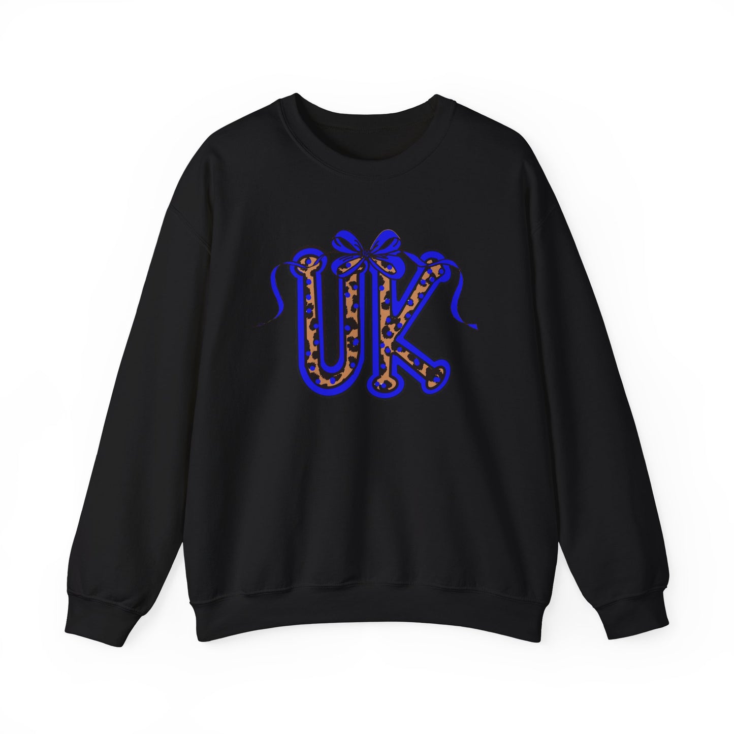 Kentucky Leopard & Blue Bow Crewneck
