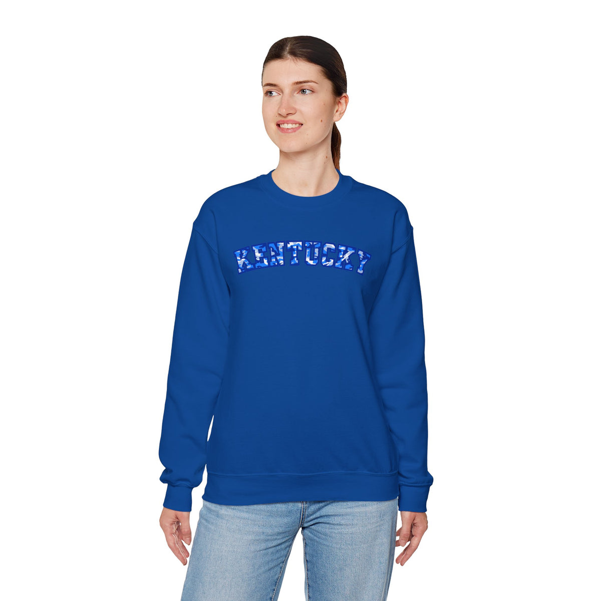 Kentucky Bright Blue Camo Crewneck Sweatshirt