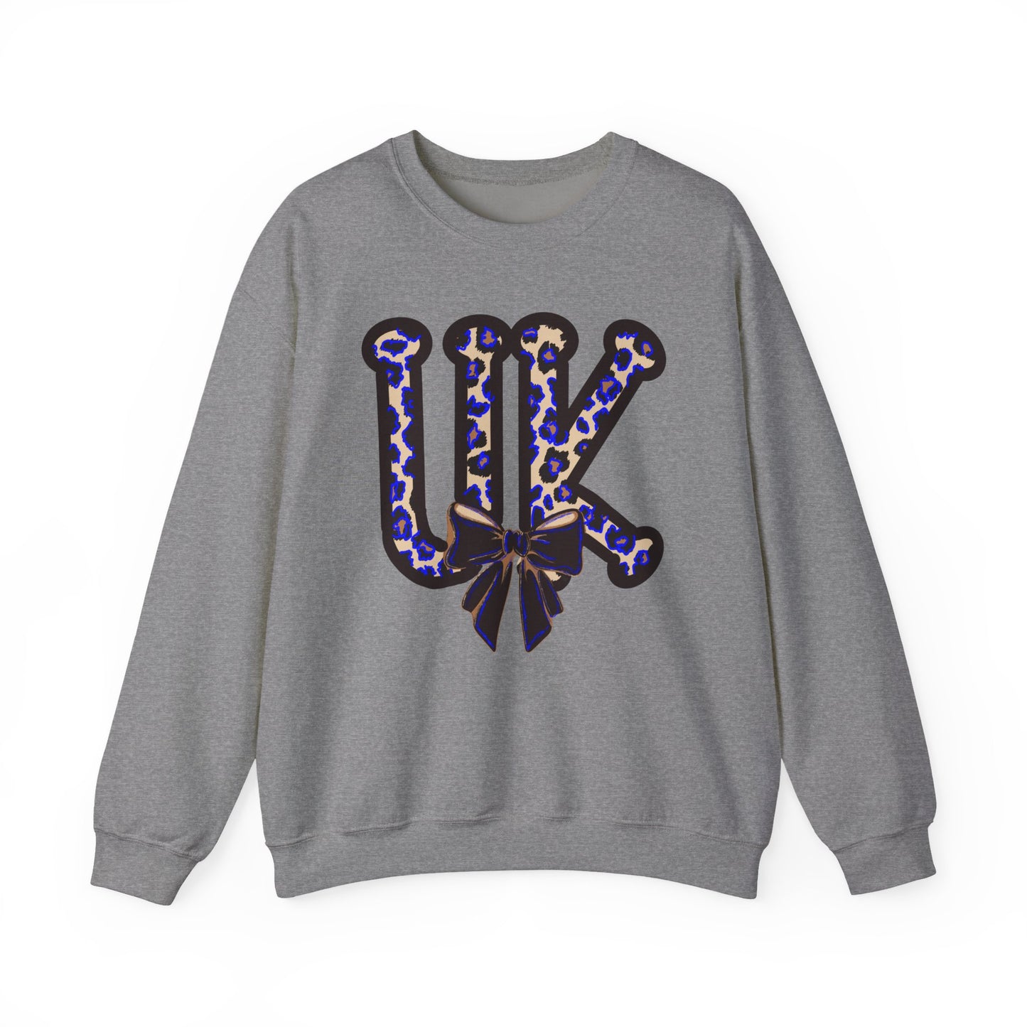 Kentucky Leopard & Black Bow Crewneck