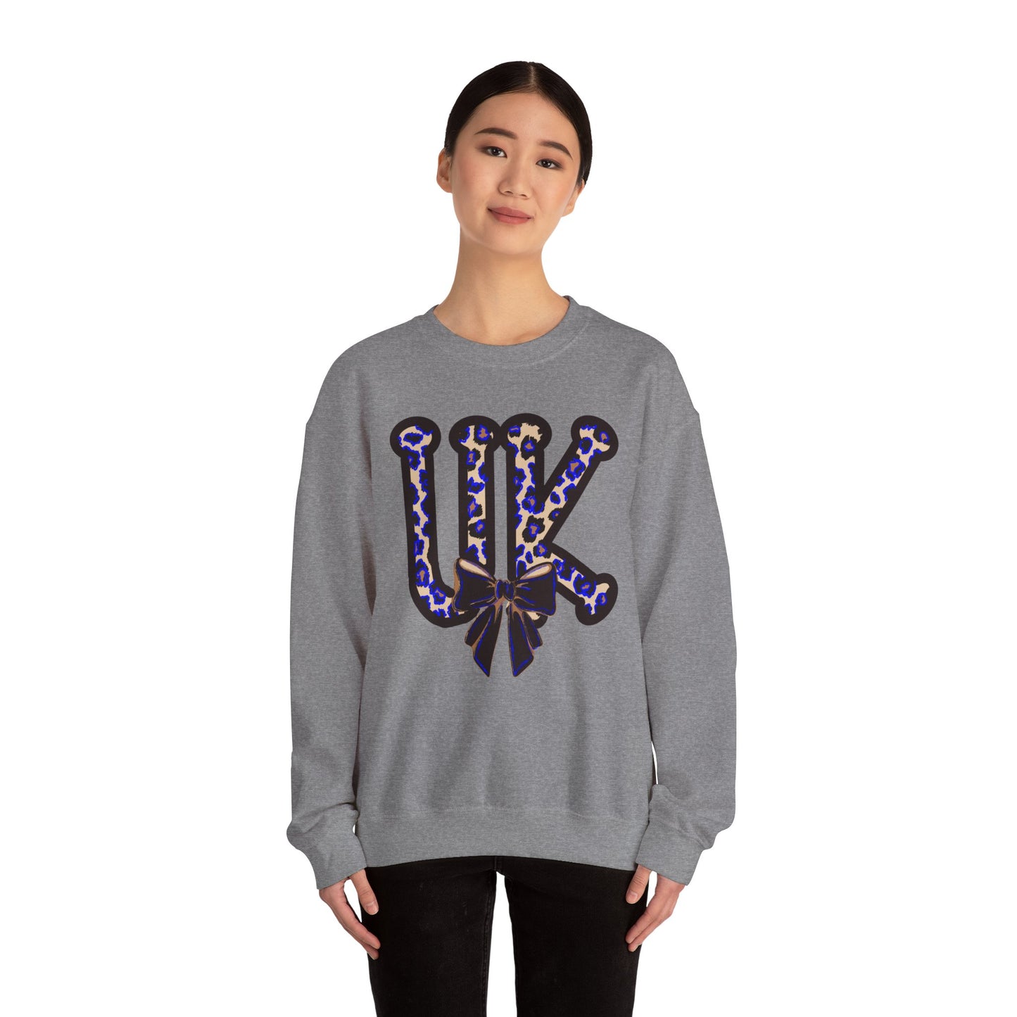 Kentucky Leopard & Black Bow Crewneck