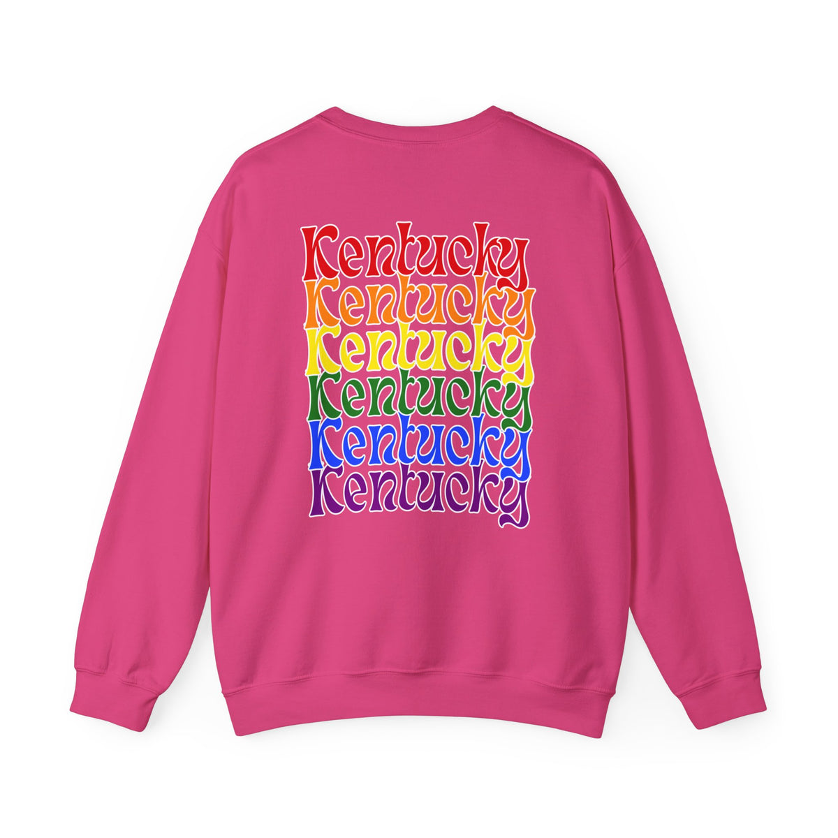 Kentucky Rainbow Stacked Font Crewneck Sweatshirt