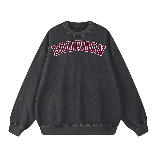 Bourbon Snow Washed Oversized Crewneck