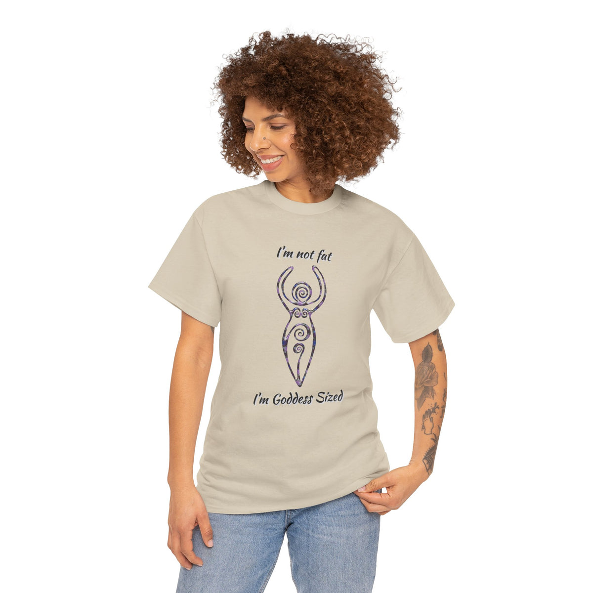 Goddess Sized Tee — "I'm not fat, I'm Goddess Sized" Empowerment T‑Shirt | Andi B. Designs