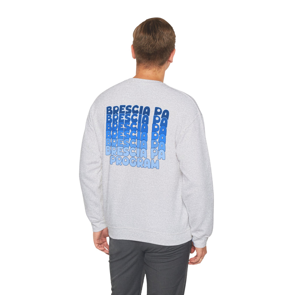 Brescia PA Program Blue Ombre Graphic Crewneck Sweatshirt