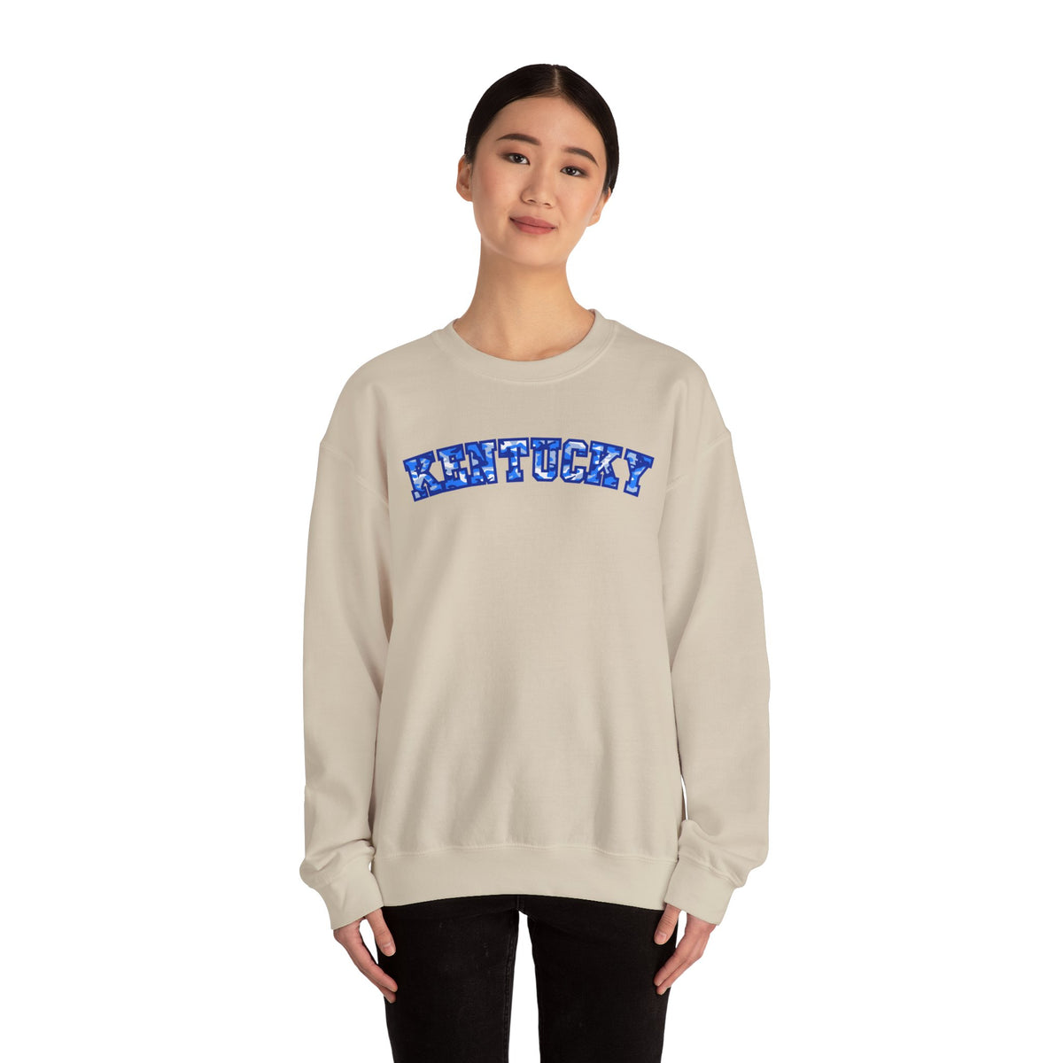 Kentucky Bright Blue Camo Crewneck Sweatshirt