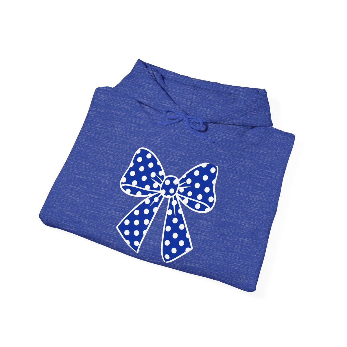 Polka Dot Bow Hoodie — Cute Blue Ribbon Graphic Sweatshirt