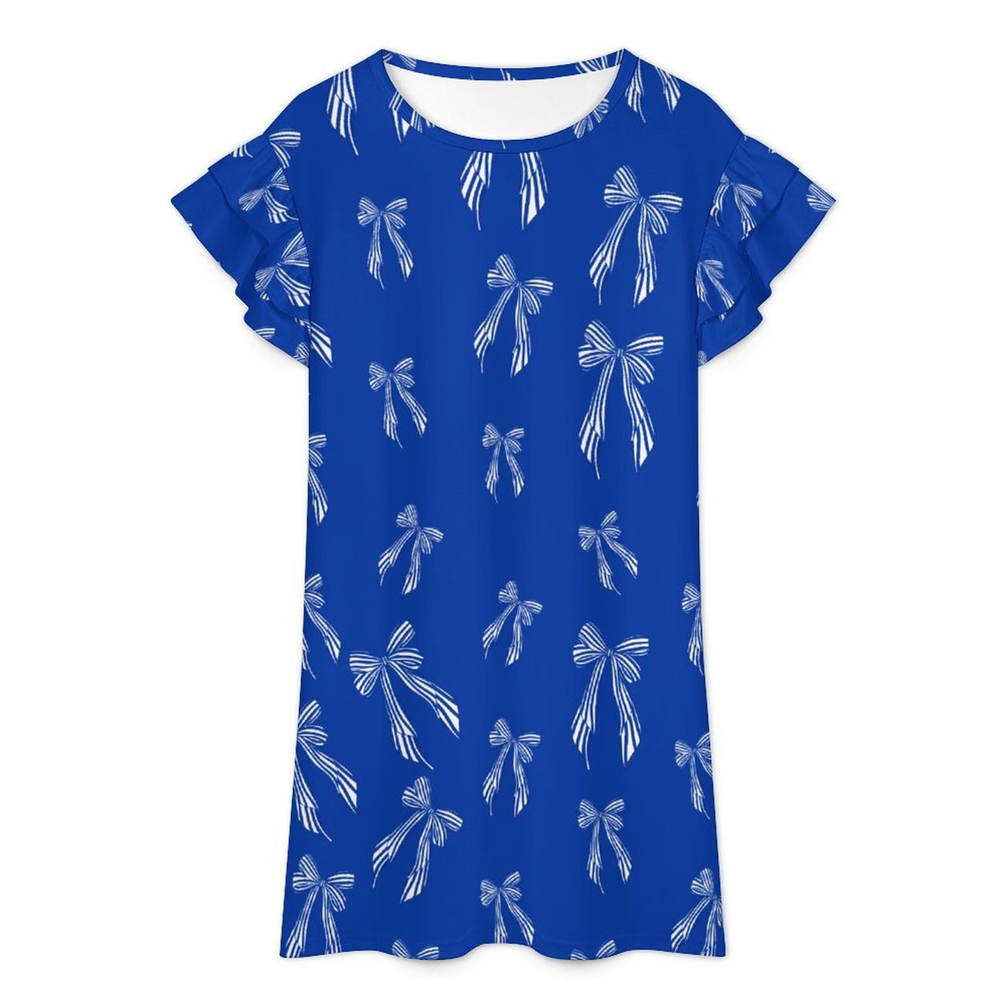 Kentucky Blue Game Day Ruffle Sleeve Mini Dress
