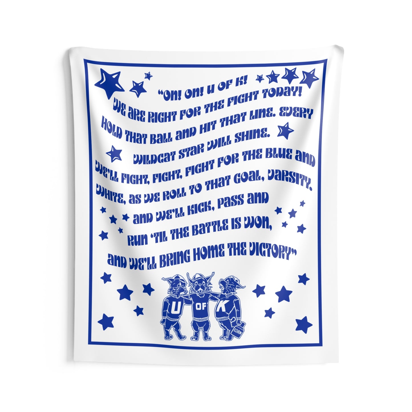 Kentucky Fight Song Indoor Wall Tapestry — Blue Wildcats Lyrics Design