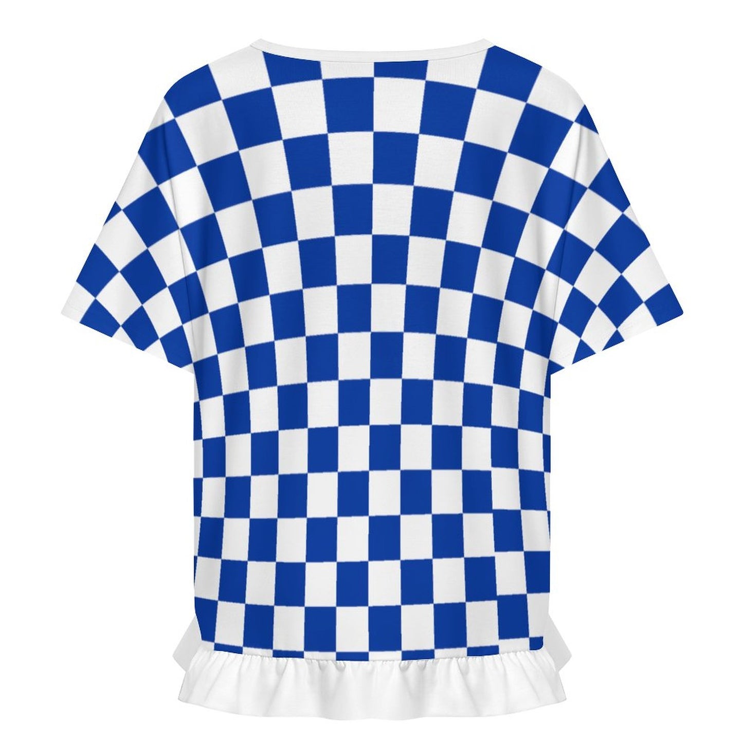 Kentucky Game Day Blue Check Women's Ruffle Tee