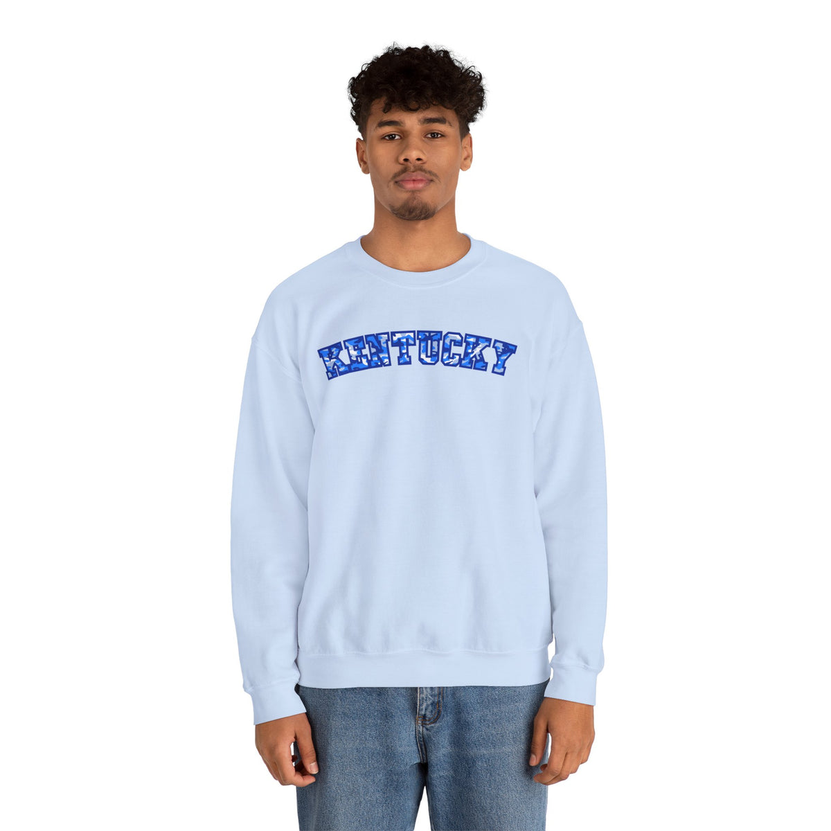 Kentucky Bright Blue Camo Crewneck Sweatshirt