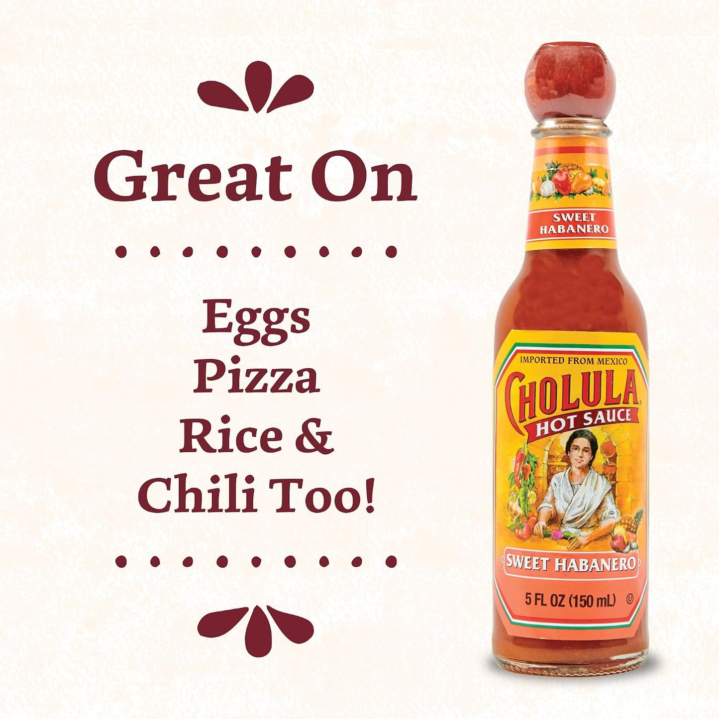 Cholula Hot Sauce Variety Pack, Product of Mexico, Gift Set Includes Six 5 Fl Oz Signature Cholula Hot Sauces for Eggs, Pizza, Mexican Dishes, and More, 30 fl oz