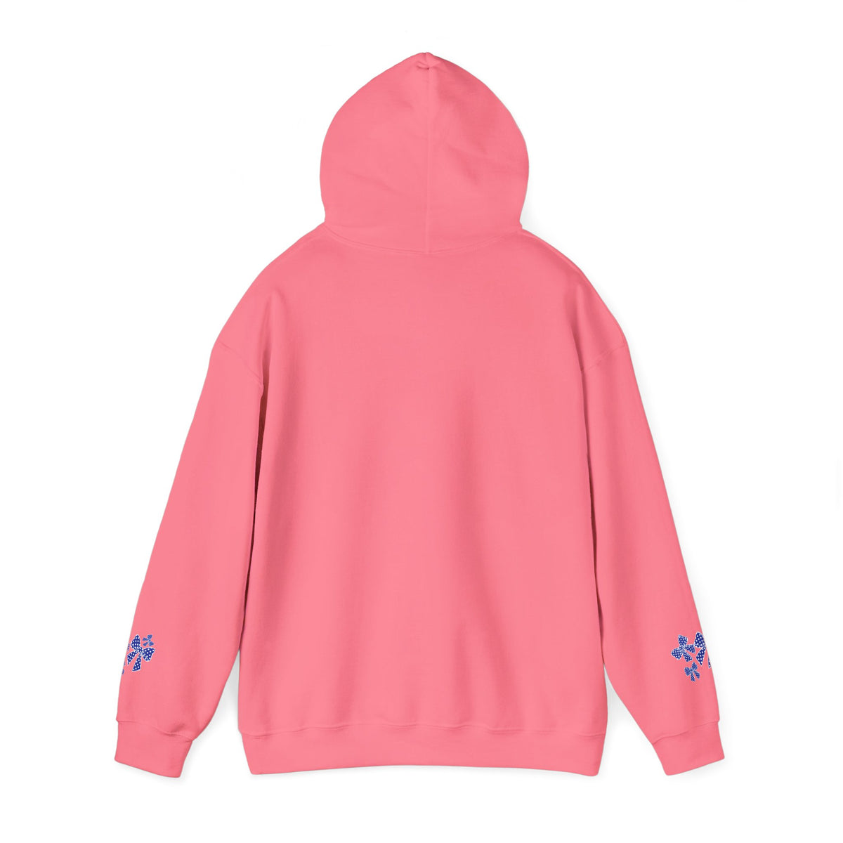 Polka Dot Bow Hoodie — Cute Blue Ribbon Graphic Sweatshirt