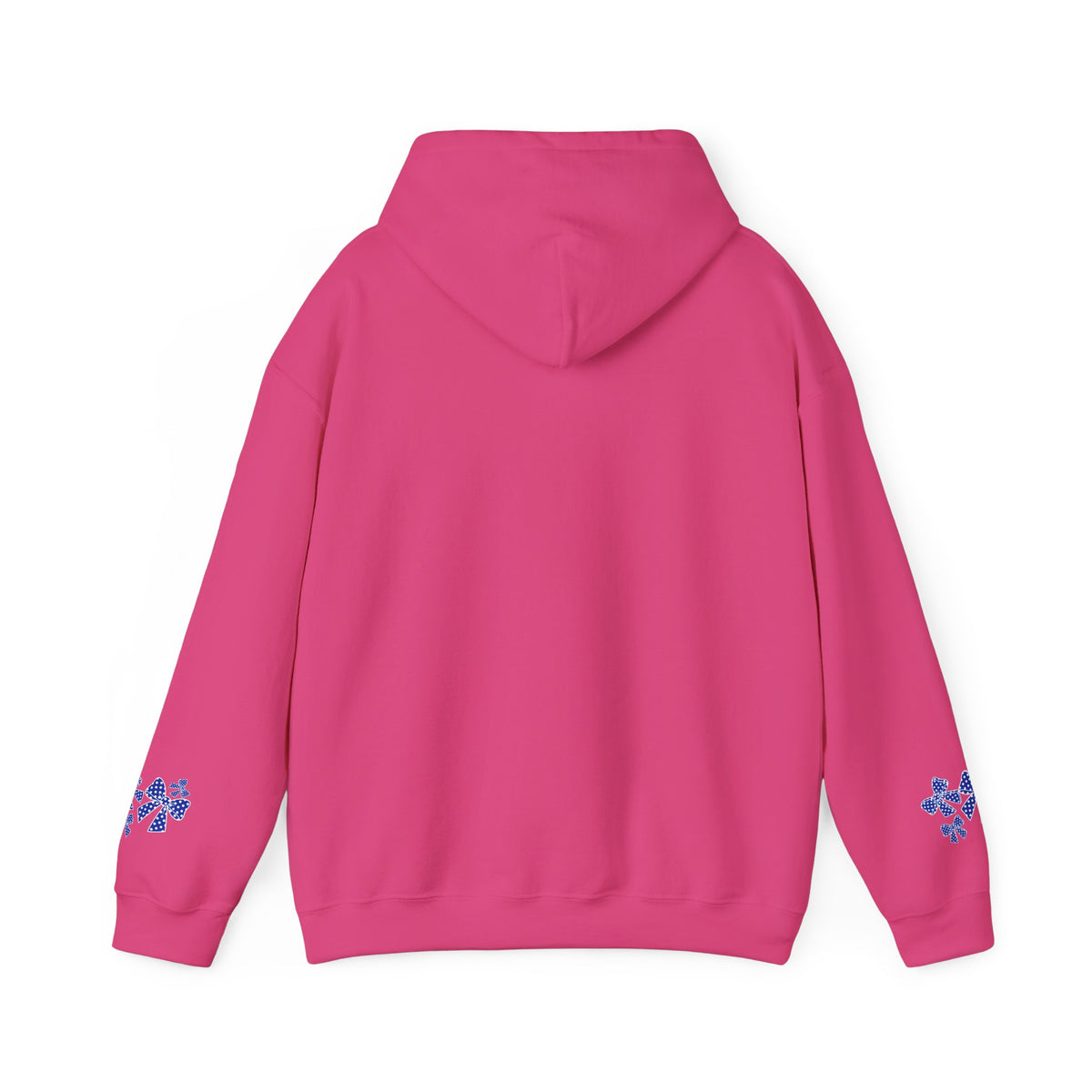 Polka Dot Bow Hoodie — Cute Blue Ribbon Graphic Sweatshirt