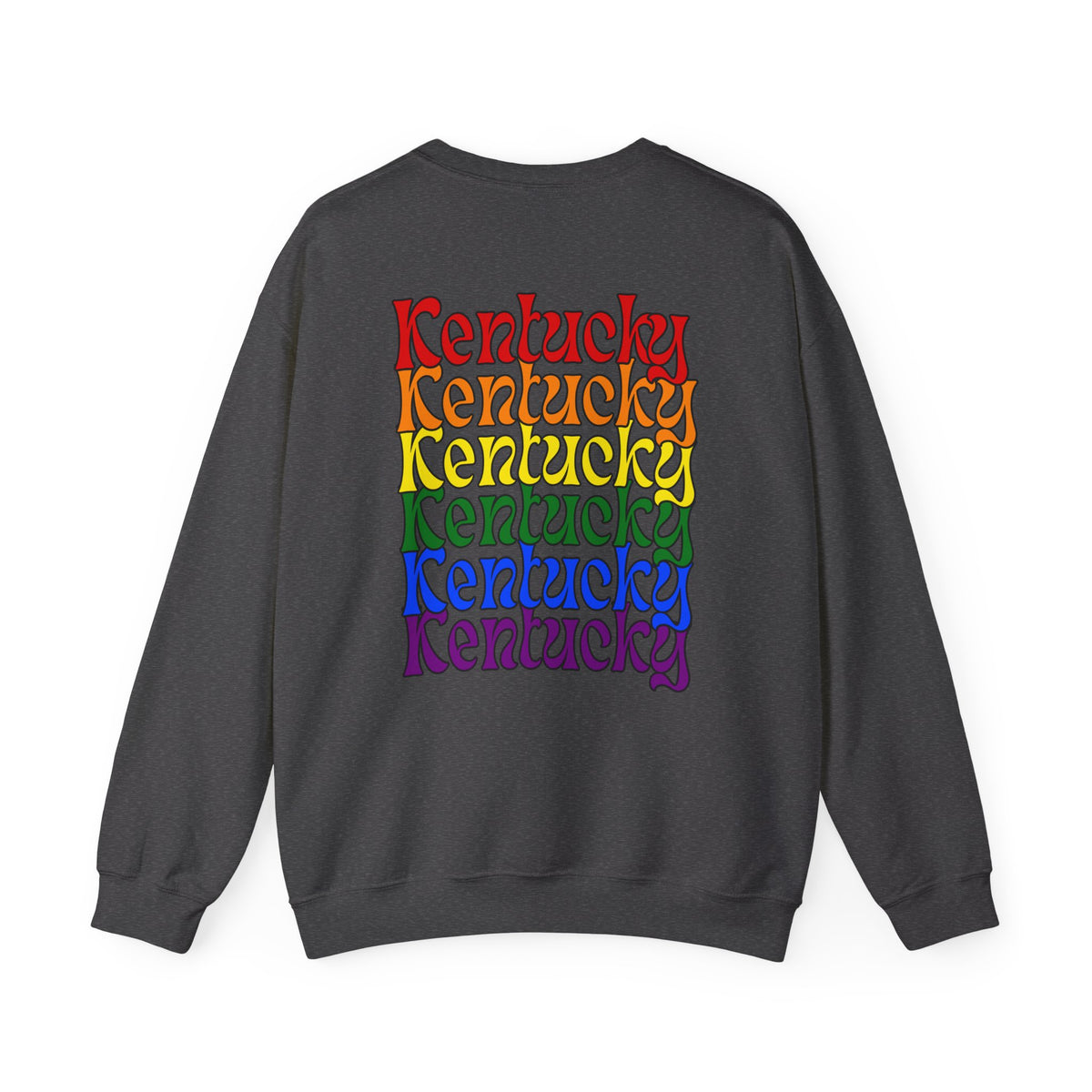 Kentucky Rainbow Stacked Font Crewneck Sweatshirt