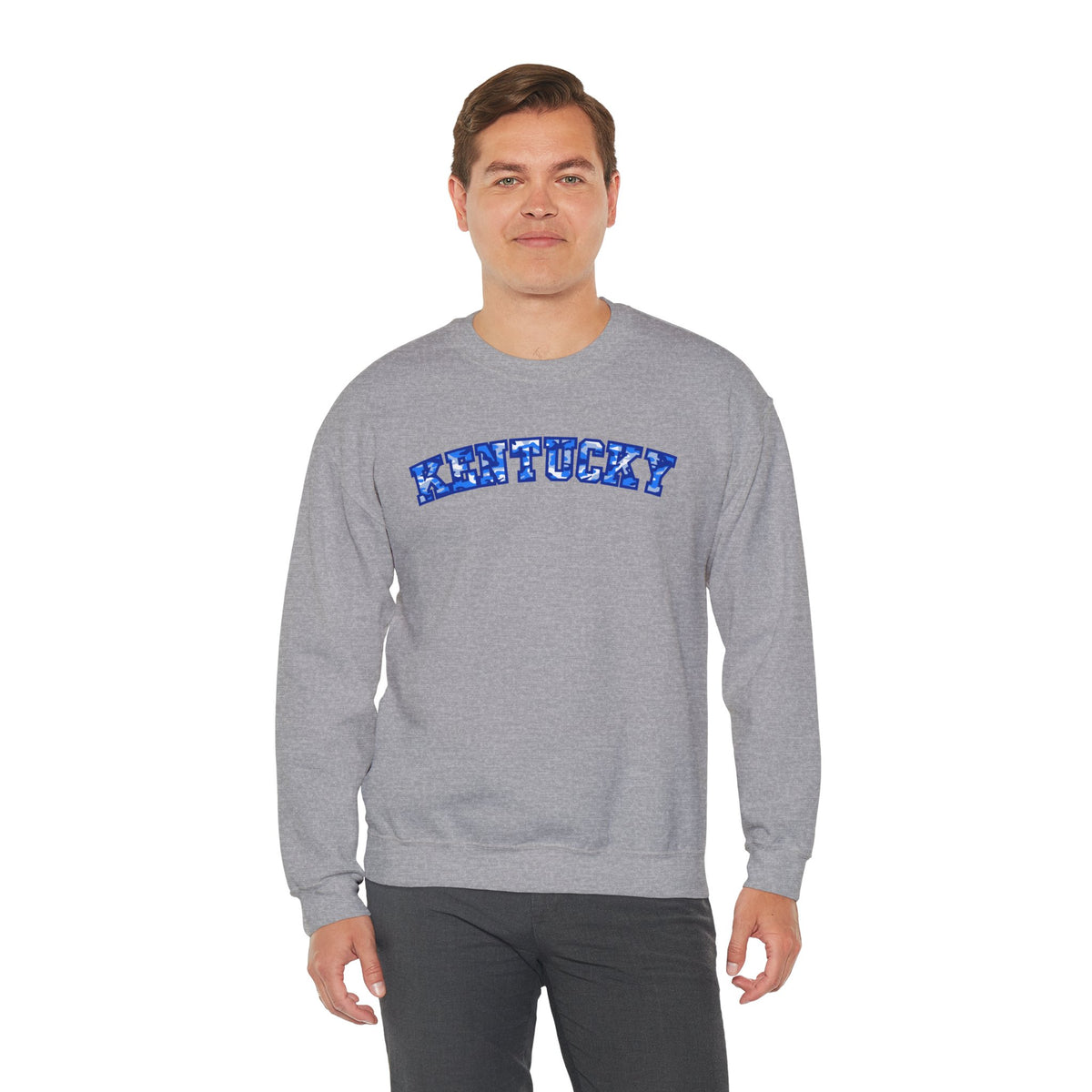 Kentucky Bright Blue Camo Crewneck Sweatshirt