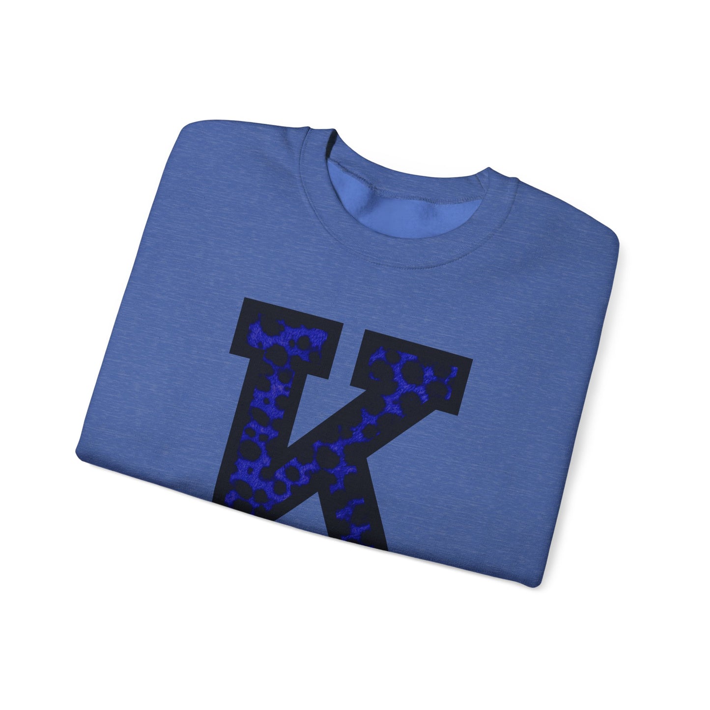 Big K for Kentucky Blue Cheetah Print Crewneck