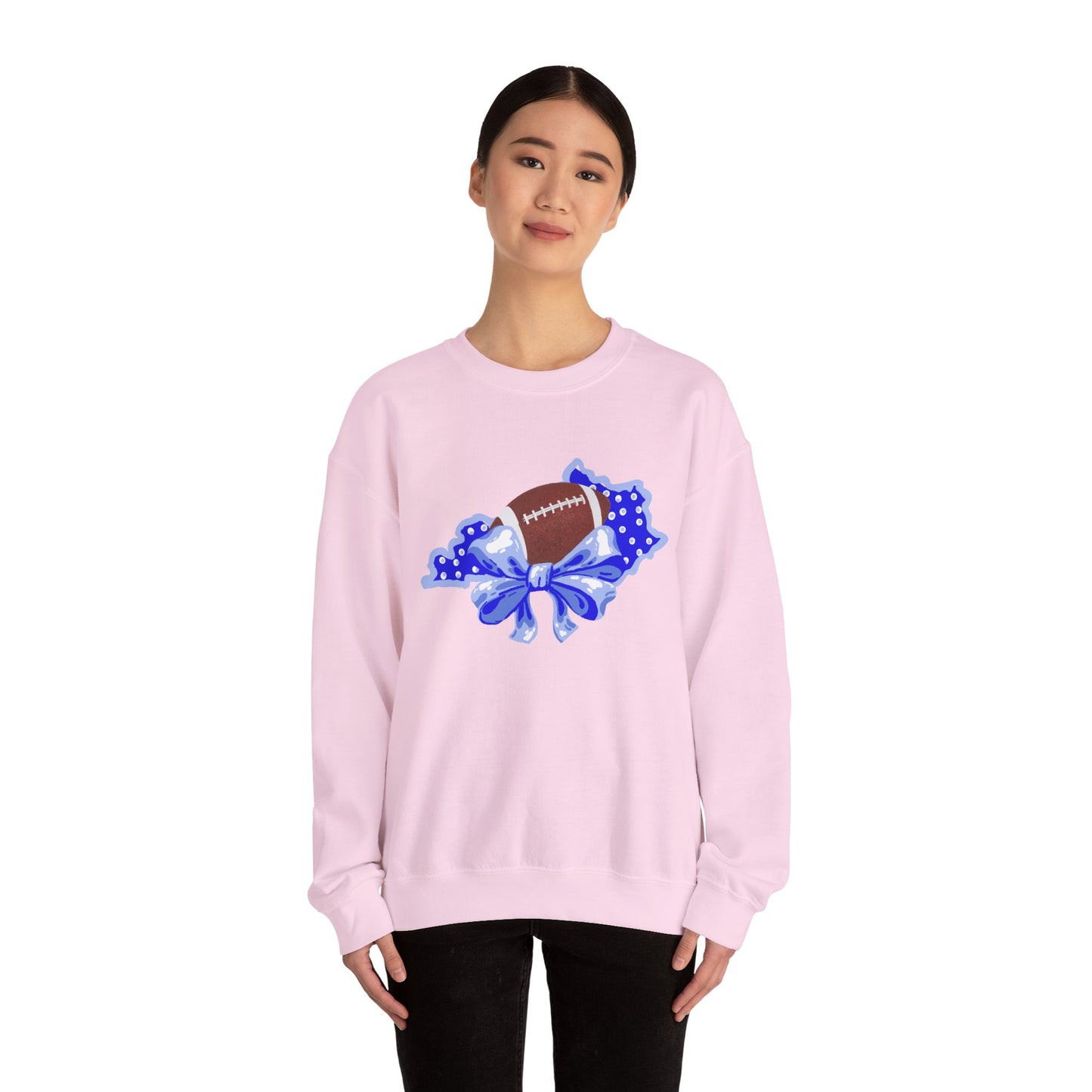 Football and Bows Crewneck Sweatshirt for Fans!