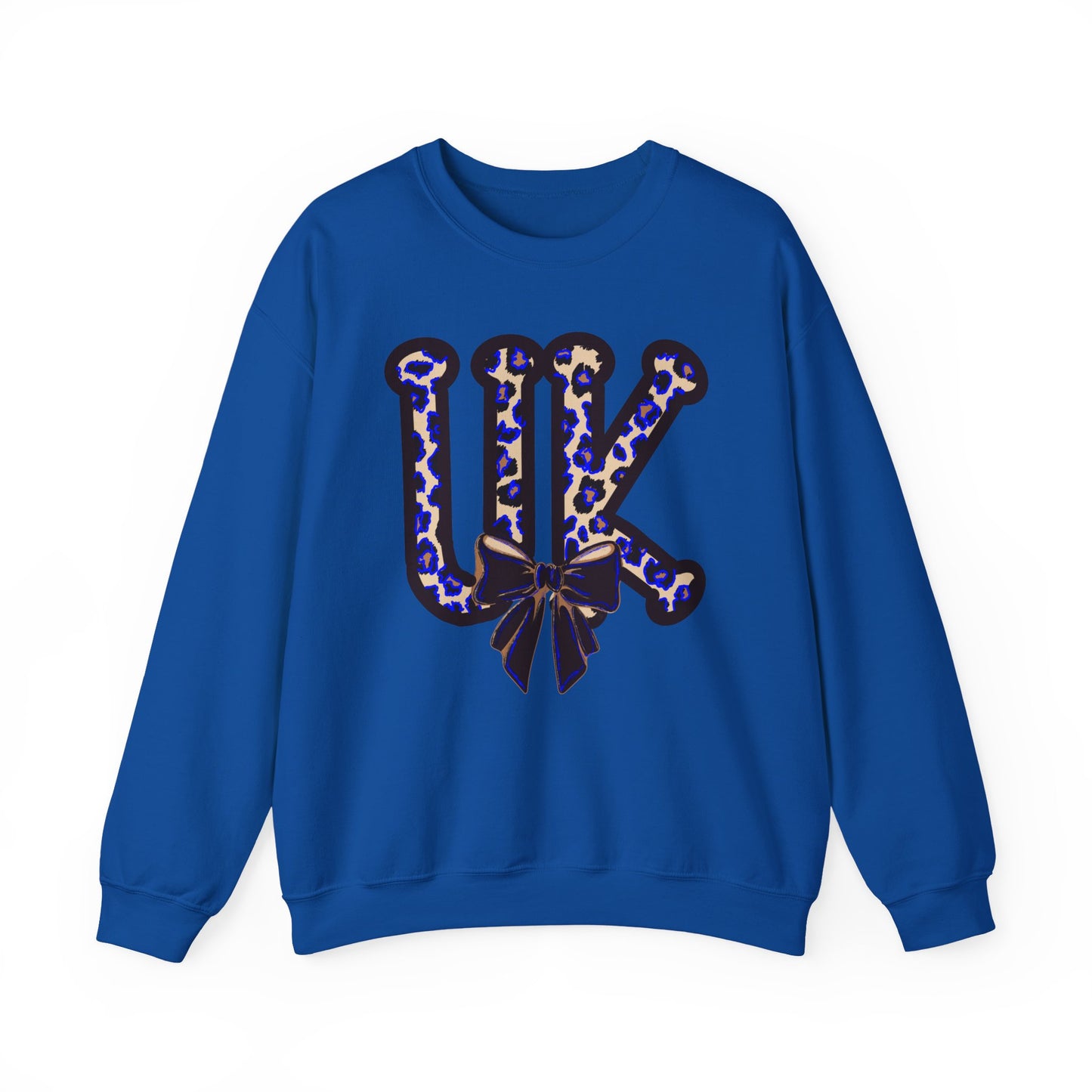 Kentucky Leopard & Black Bow Crewneck