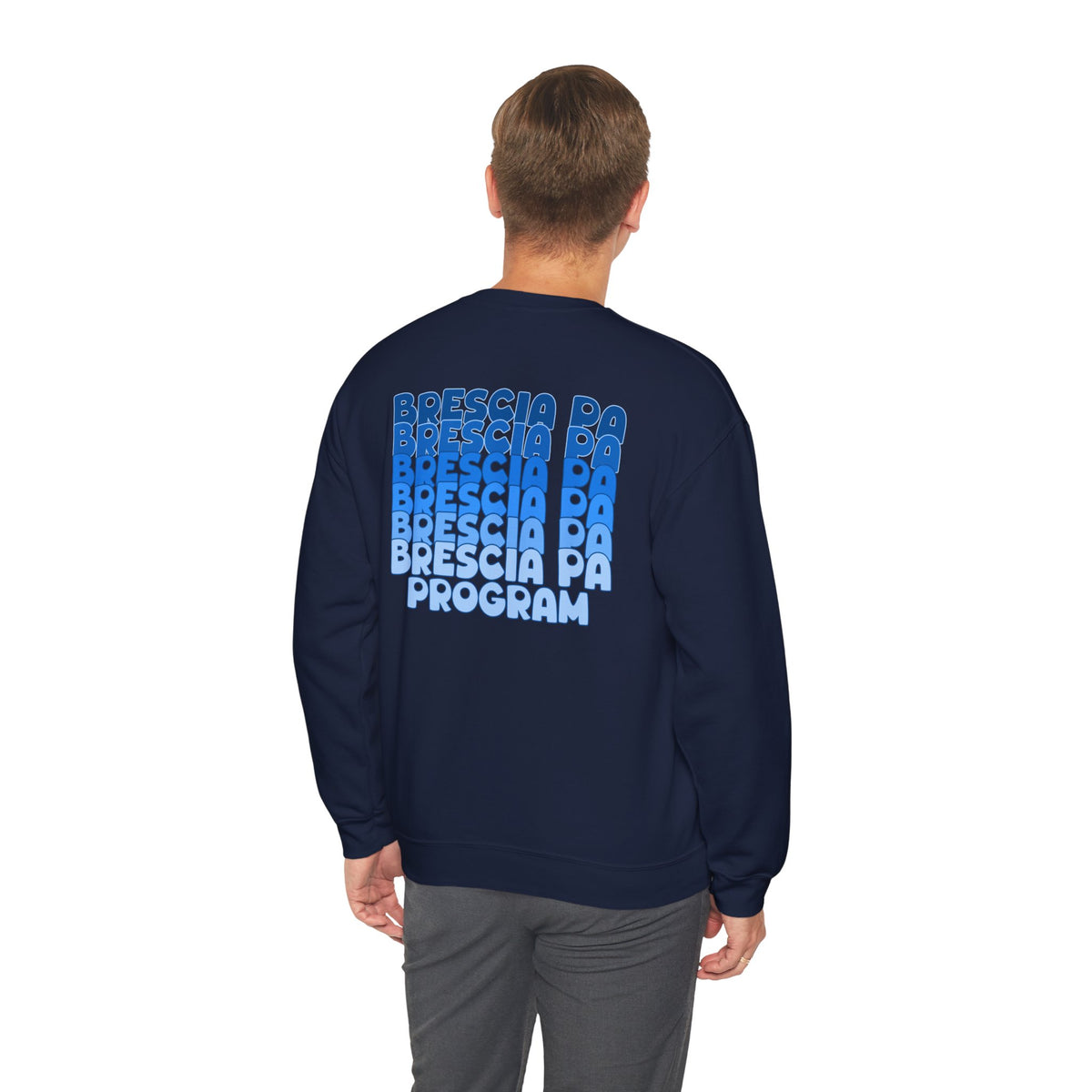 Brescia PA Program Blue Ombre Graphic Crewneck Sweatshirt