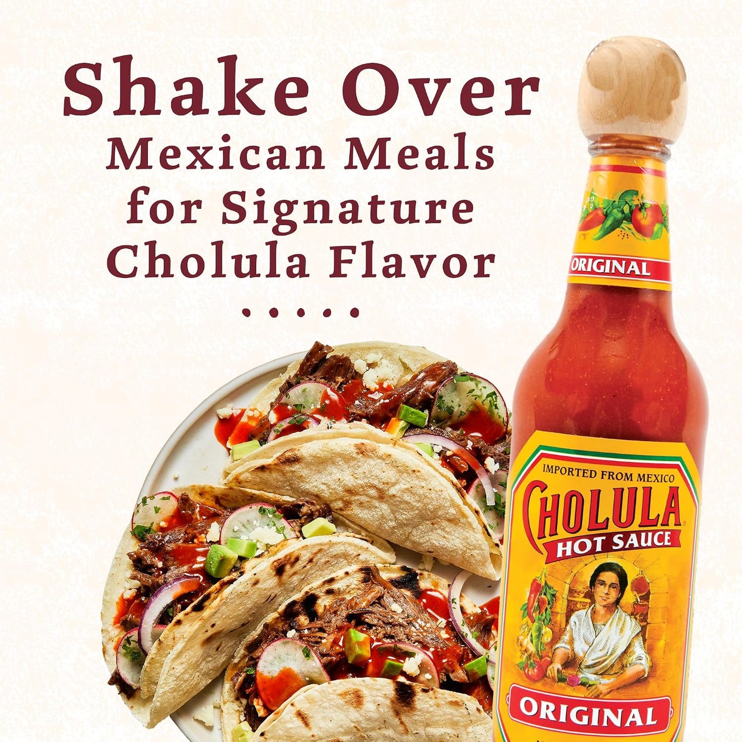 Cholula Hot Sauce Variety Pack, Product of Mexico, Gift Set Includes Six 5 Fl Oz Signature Cholula Hot Sauces for Eggs, Pizza, Mexican Dishes, and More, 30 fl oz