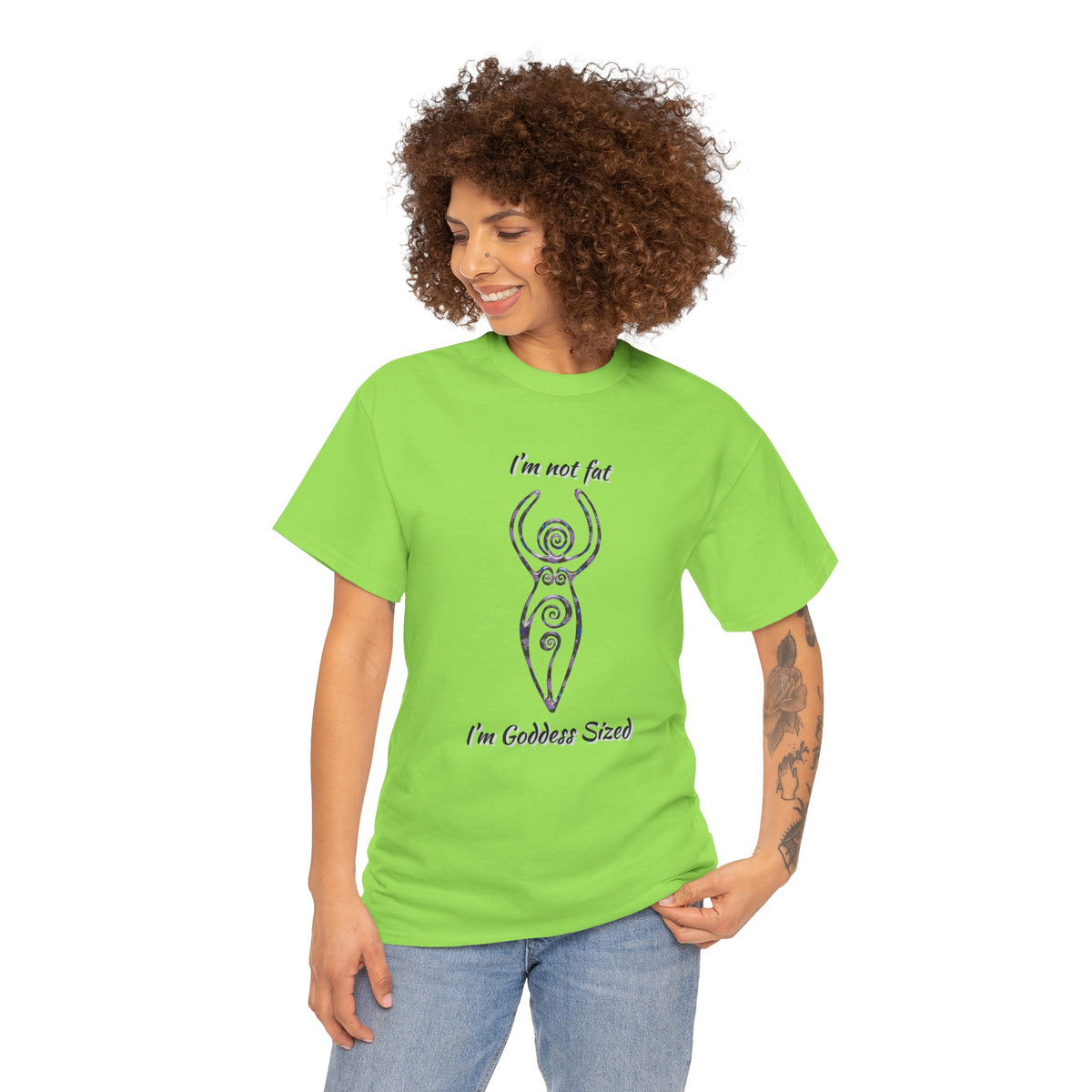 Goddess Sized Tee — "I'm not fat, I'm Goddess Sized" Empowerment T‑Shirt | Andi B. Designs