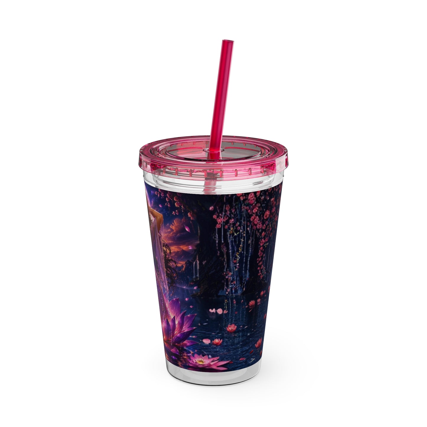 Water Goddess 16oz Sunsplash Straw Tumbler | Andi B. Designs