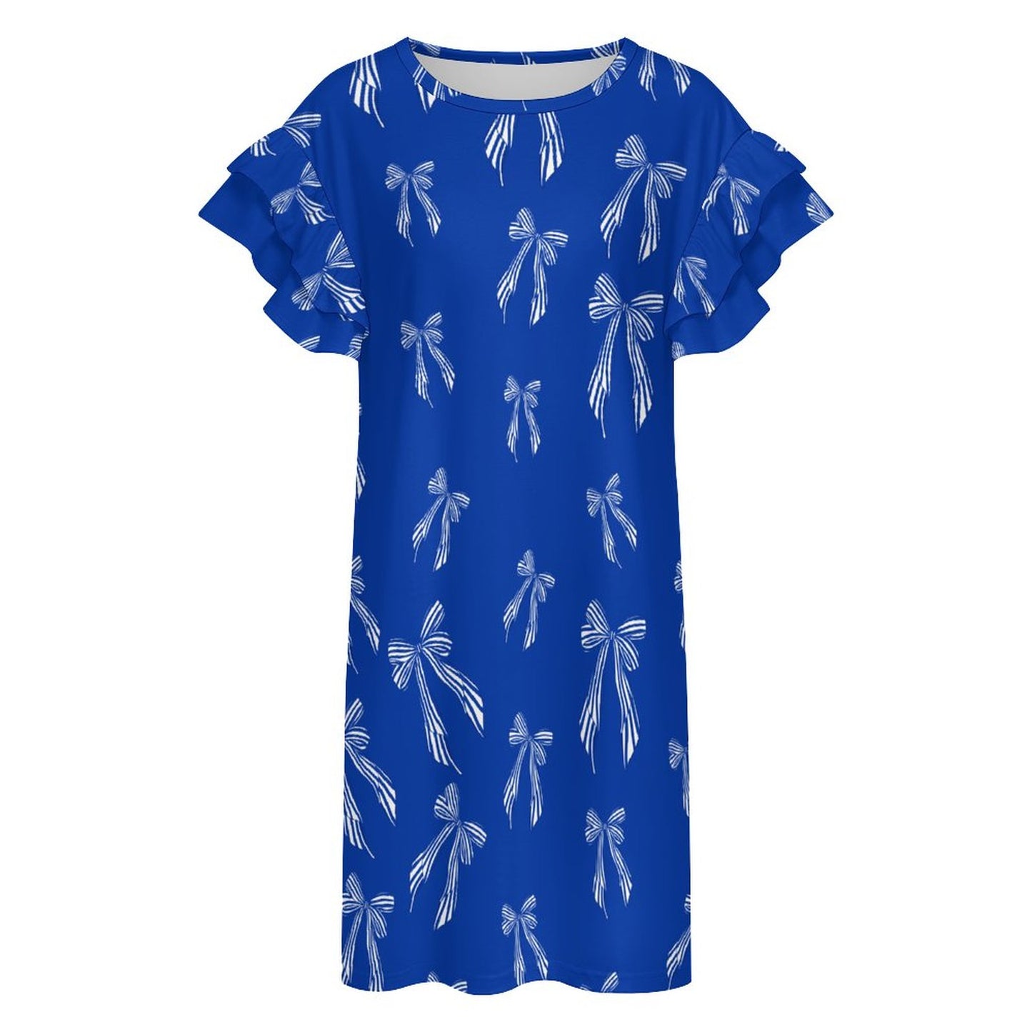 Kentucky Blue Game Day Ruffle Sleeve Mini Dress